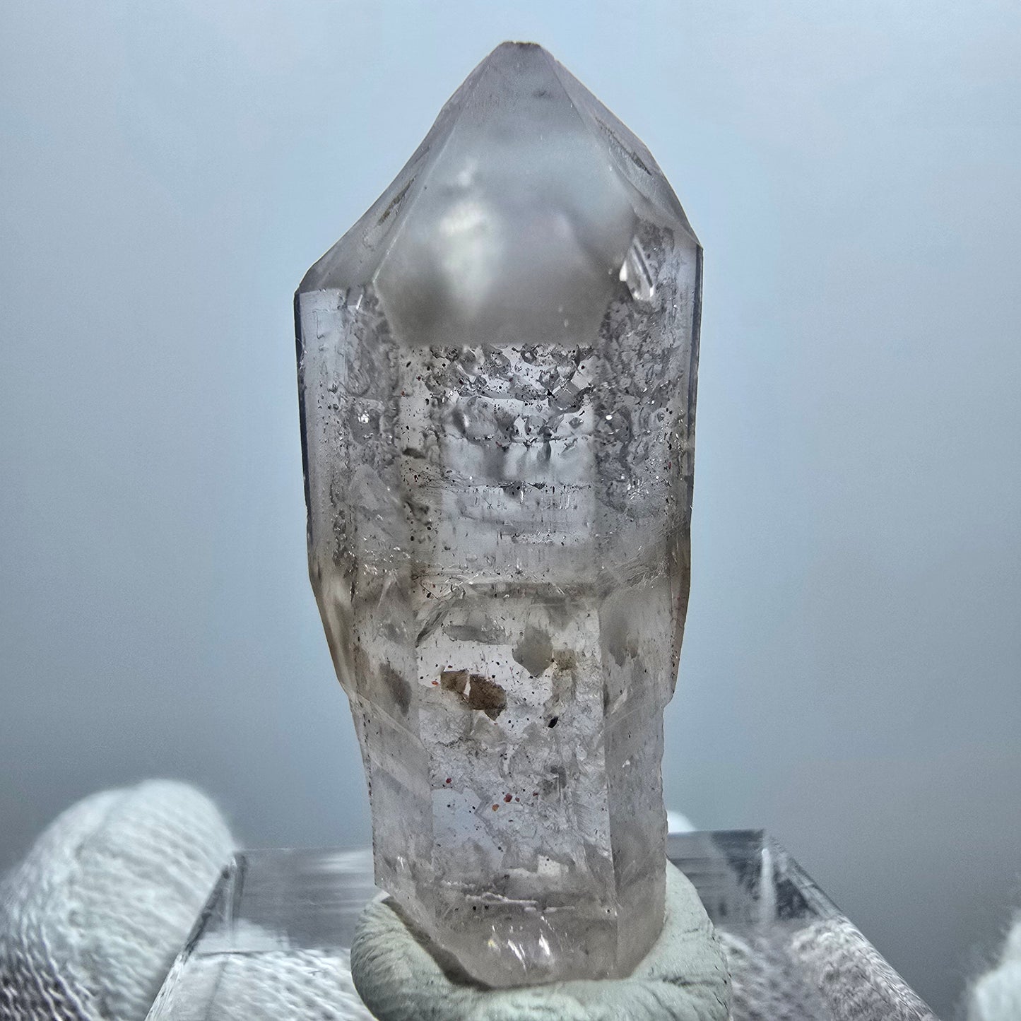 Enhydro Phantom Smoky Quartz Scepter, 1x Bubble Goboboseb, Namibia 35*15*13mm