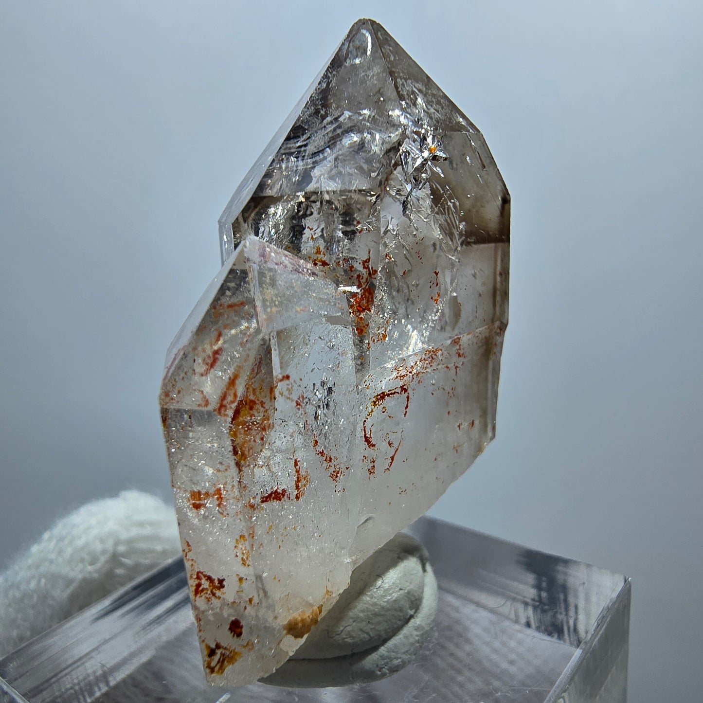 Enhydro Phantom Smoky Quartz Scepter, 2x Bubble Goboboseb, Namibia 35*26*12mm