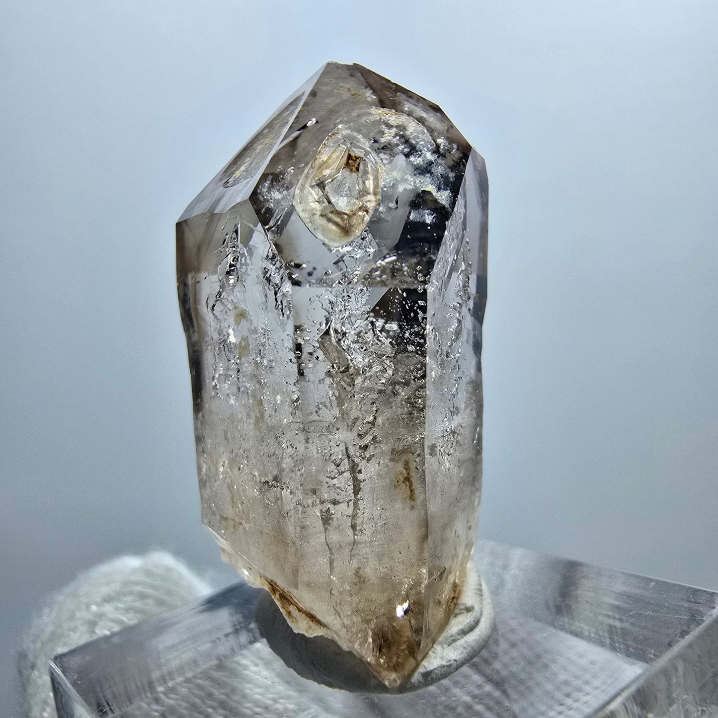 Enhydro Phantom Smoky Quartz Scepter, 1x Bubble Goboboseb, Namibia 33*22*14mm