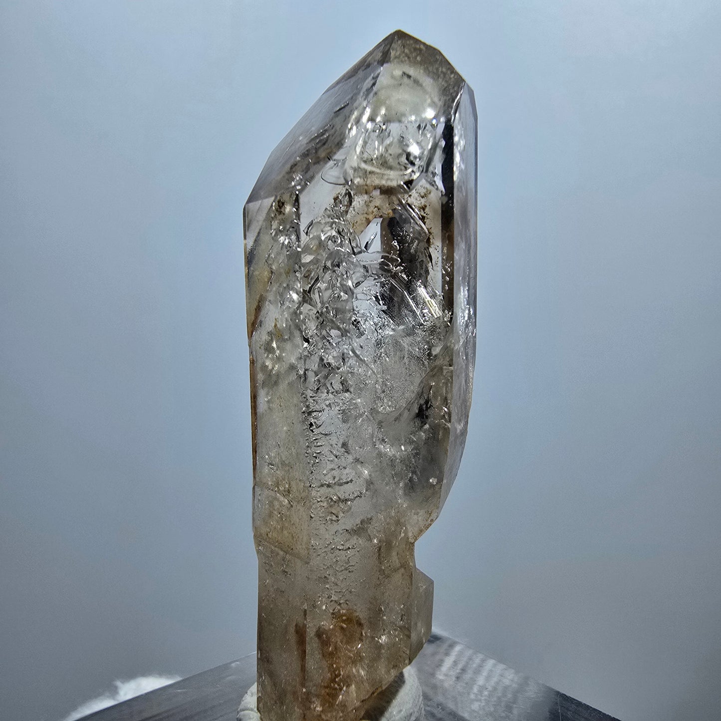 Enhydro Phantom Smoky Quartz Scepter, 1x Bubble Goboboseb, Namibia 44*13*13mm
