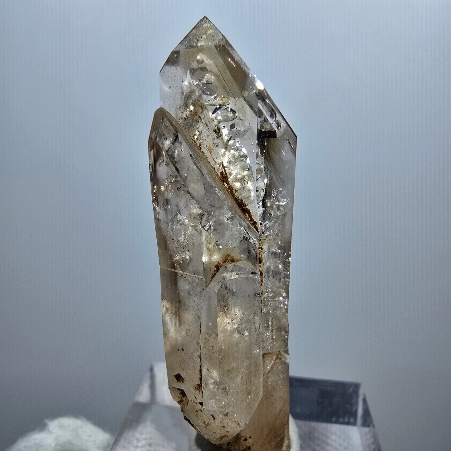 Enhydro Phantom Smoky Quartz Scepter, 1x Bubble Goboboseb, Namibia 44*13*13mm