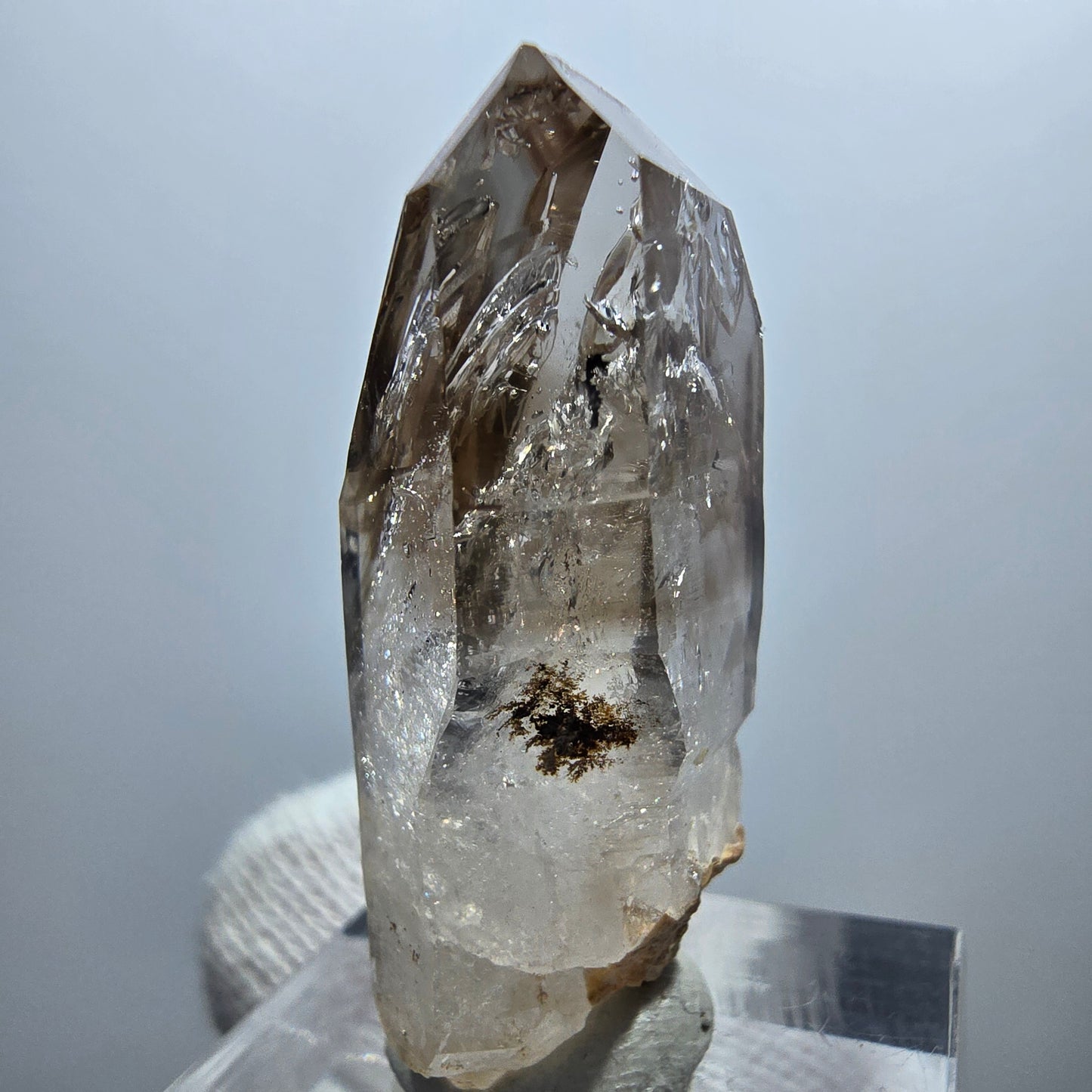 Enhydro Phantom Smoky Quartz Scepter, 1x Bubble Goboboseb, Namibia 36*18*12mm