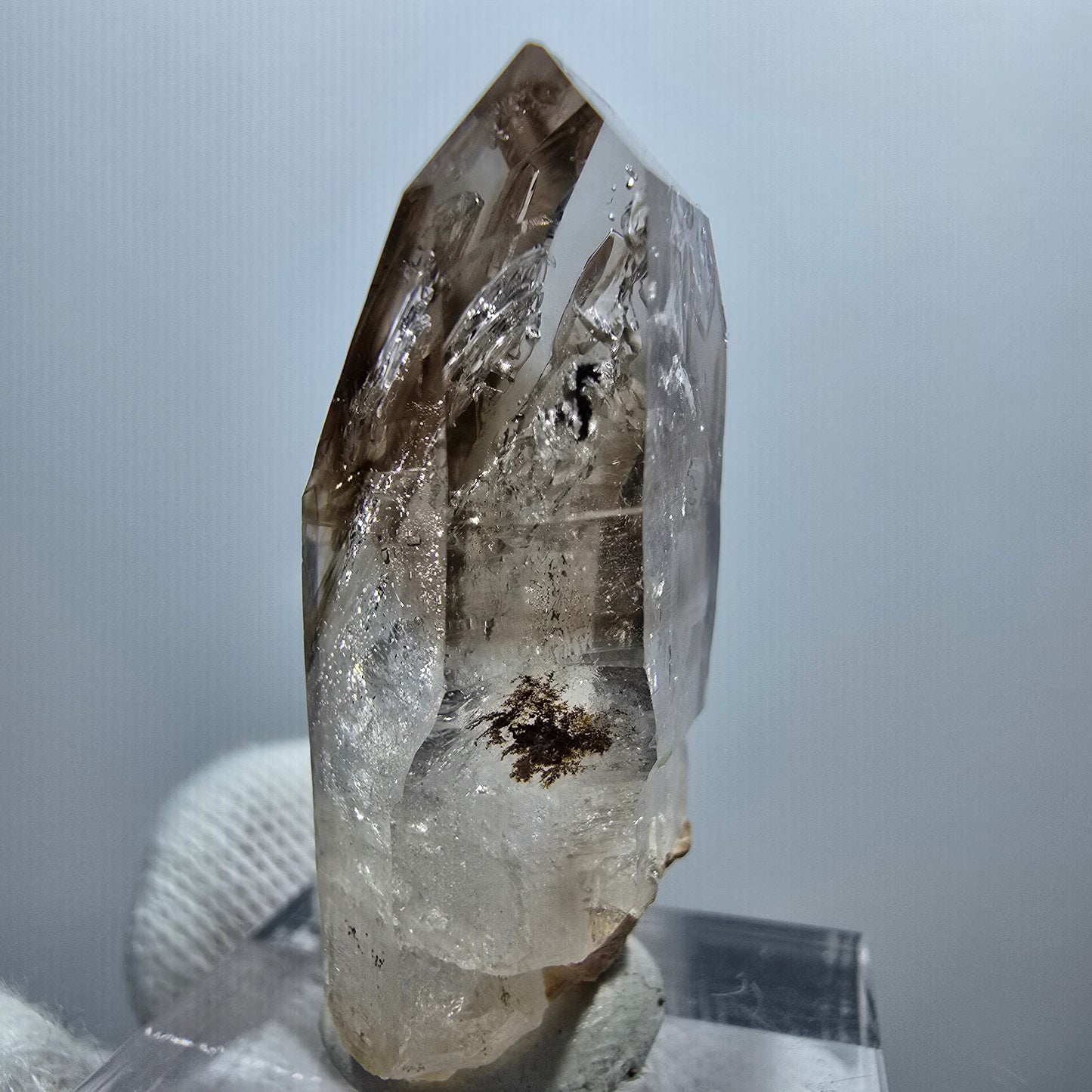 Enhydro Phantom Smoky Quartz Scepter, 1x Bubble Goboboseb, Namibia 36*18*12mm