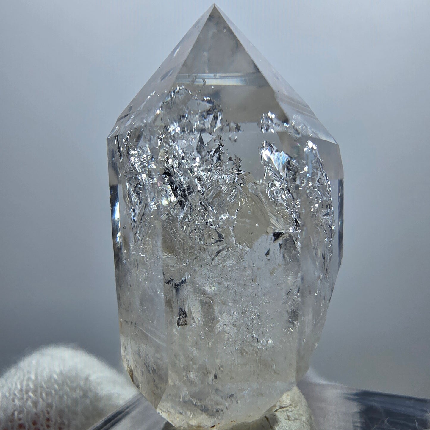 Enhydro Phantom Smoky Quartz Scepter, 1x Bubble Goboboseb, Namibia 35*20*15mm