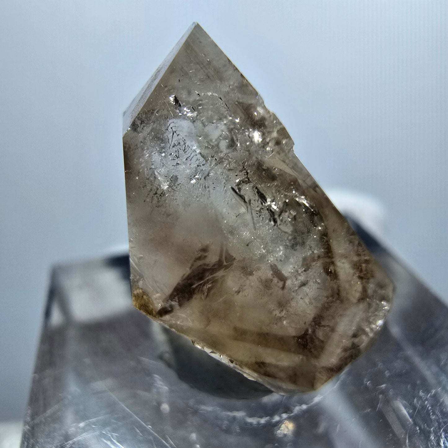 Enhydro Phantom Smoky Quartz Scepter, 1x Bubble Goboboseb, Namibia 17*17*11mm