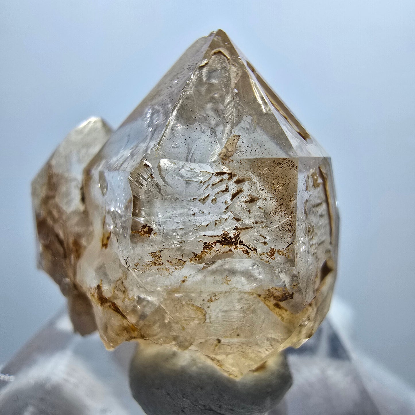 Enhydro Phantom Smoky Quartz Scepter, 1x Bubble Goboboseb, Namibia 25*24*17mm