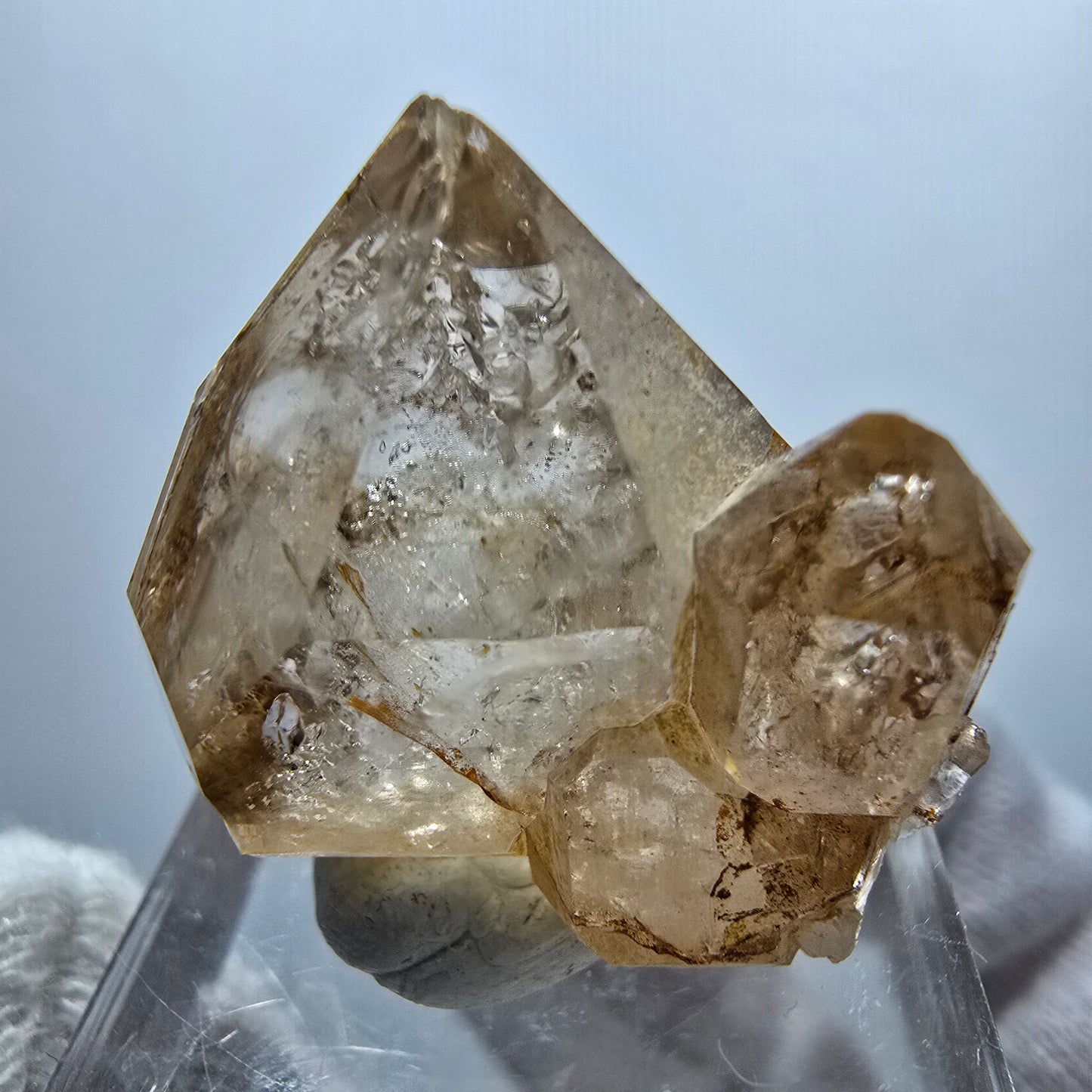 Enhydro Phantom Smoky Quartz Scepter, 1x Bubble Goboboseb, Namibia 25*24*17mm