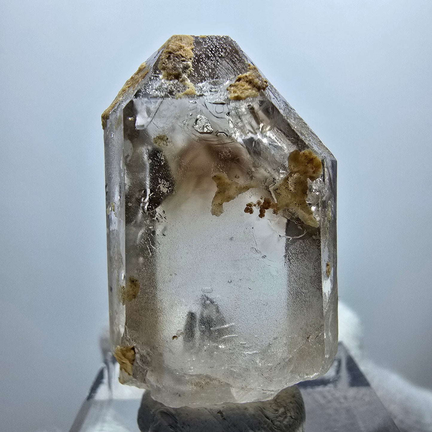 Enhydro Phantom Smoky Quartz Point, 1x Bubble Goboboseb, Namibia 33*19*10mm