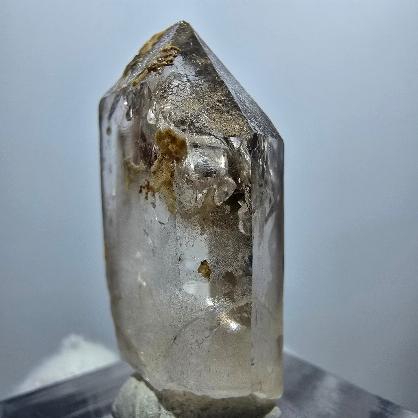 Enhydro Phantom Smoky Quartz Point, 1x Bubble Goboboseb, Namibia 33*19*10mm