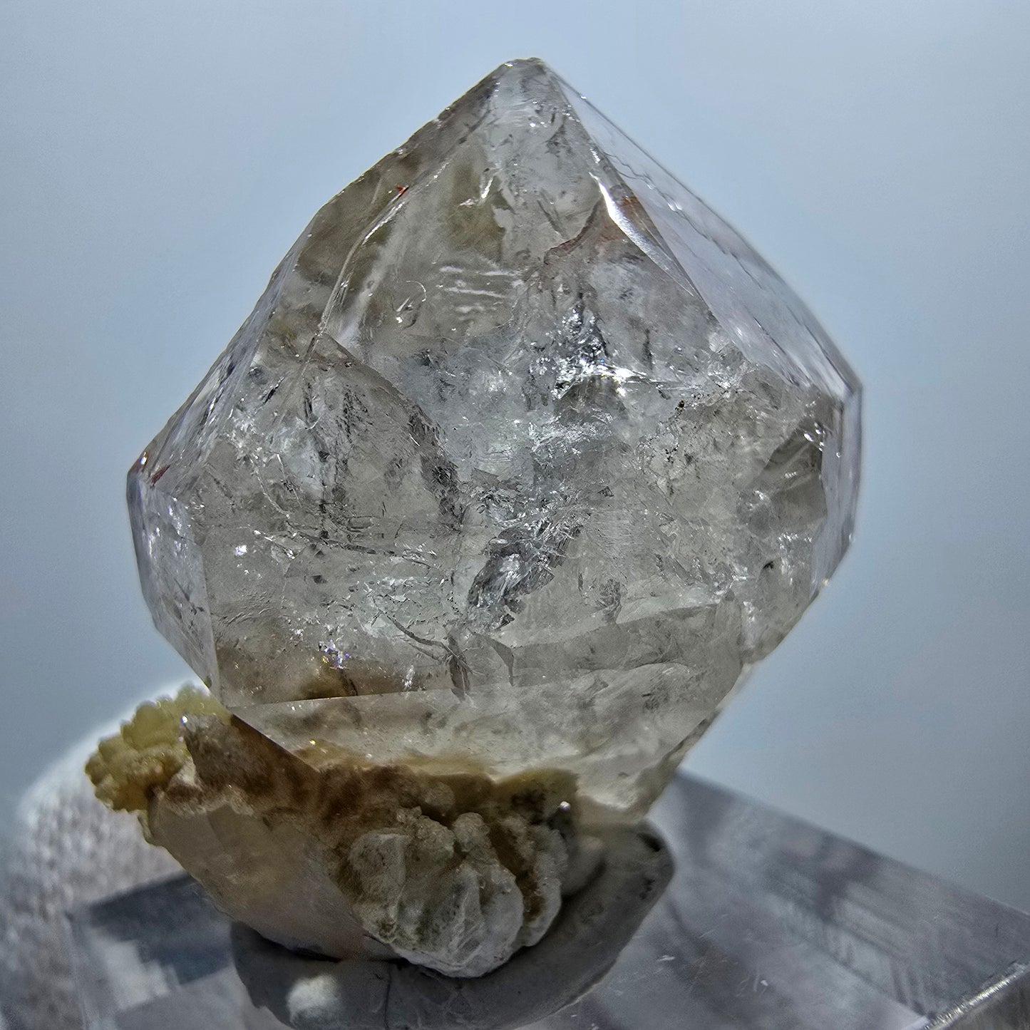Sceptre en quartz fumé fantôme Enhydro, 1x Bubble Goboboseb, Namibie 33 x 25 x 21 mm