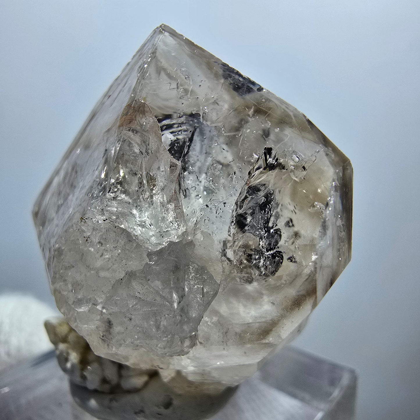 Sceptre en quartz fumé fantôme Enhydro, 1x Bubble Goboboseb, Namibie 33 x 25 x 21 mm