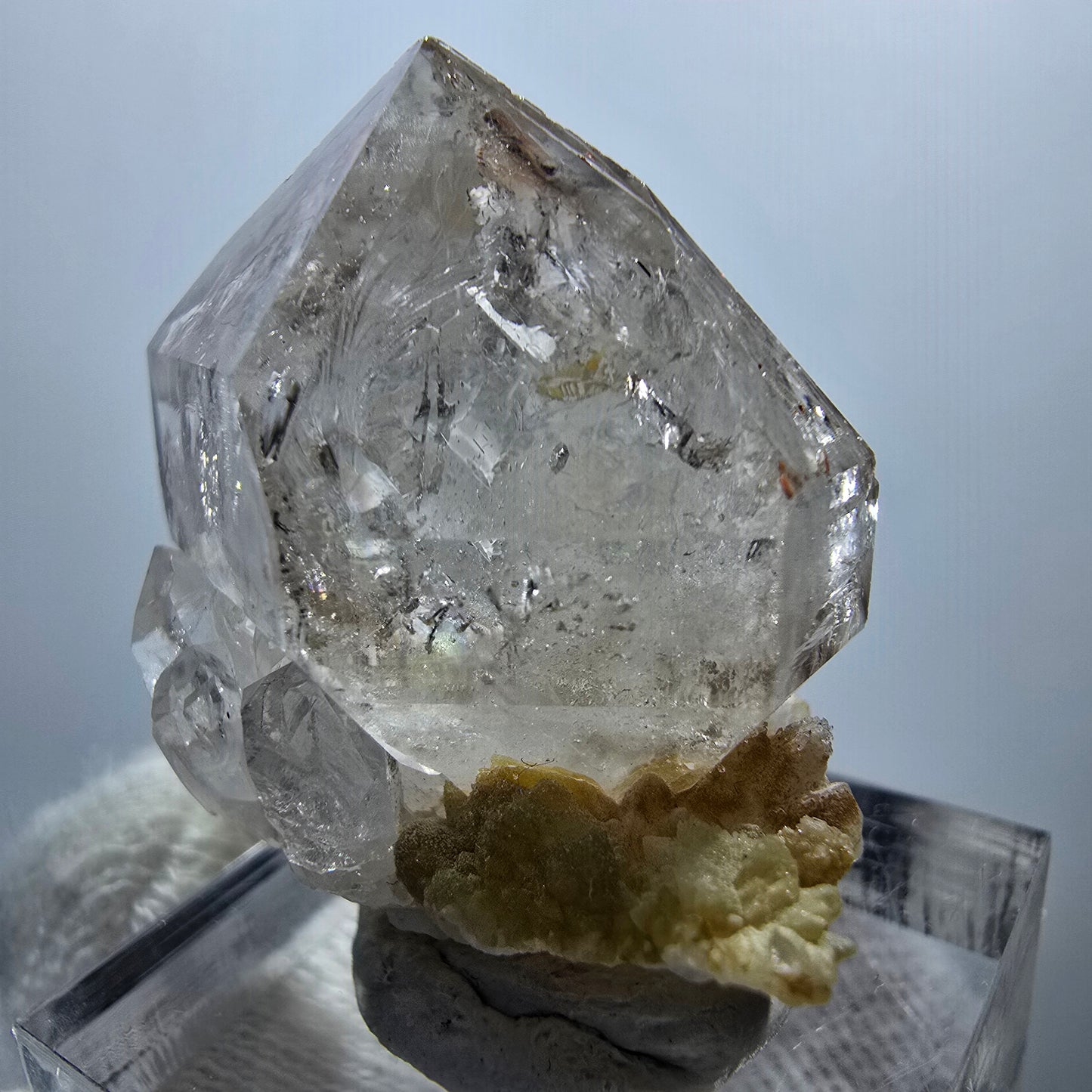 Sceptre en quartz fumé fantôme Enhydro, 1x Bubble Goboboseb, Namibie 33 x 25 x 21 mm