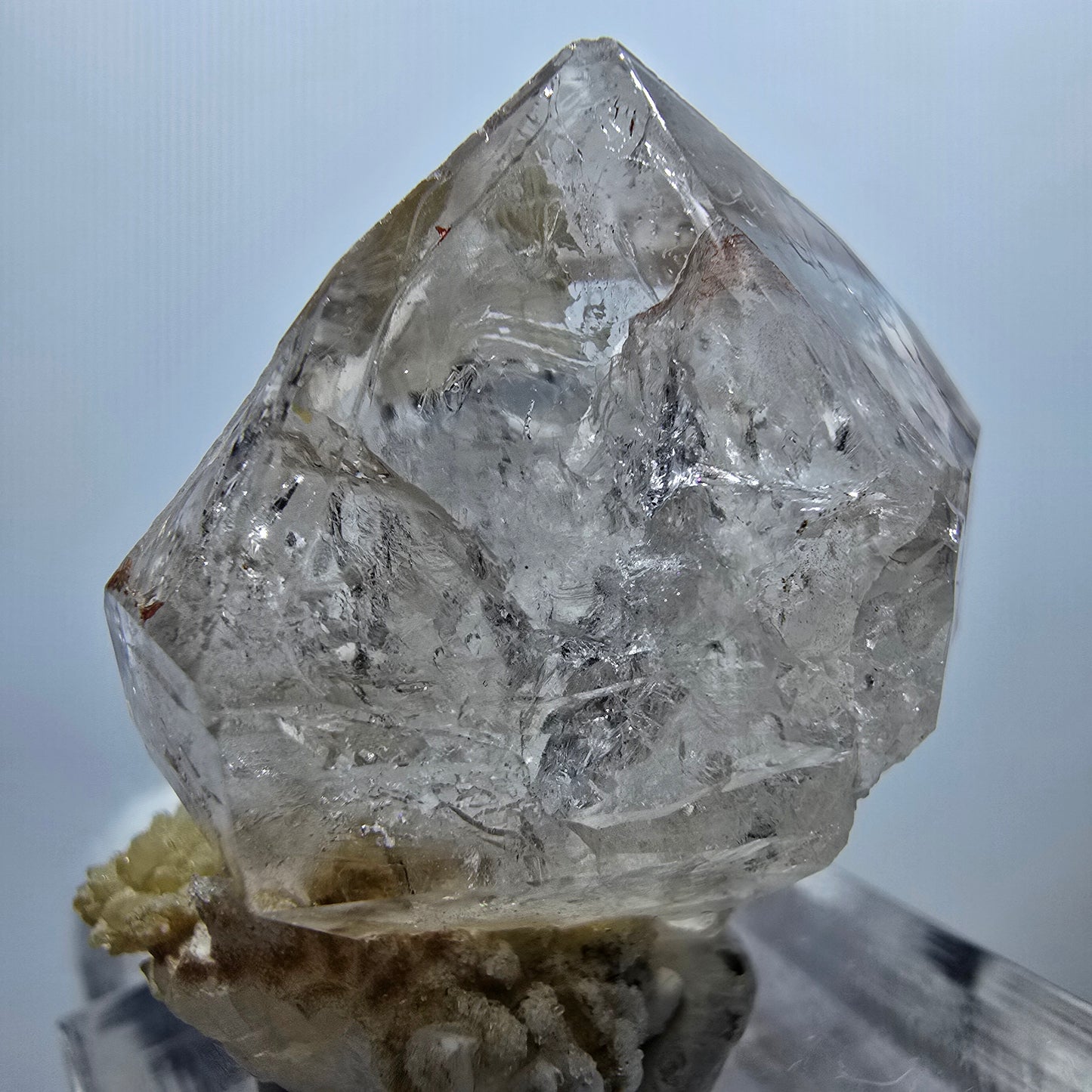 Sceptre en quartz fumé fantôme Enhydro, 1x Bubble Goboboseb, Namibie 33 x 25 x 21 mm