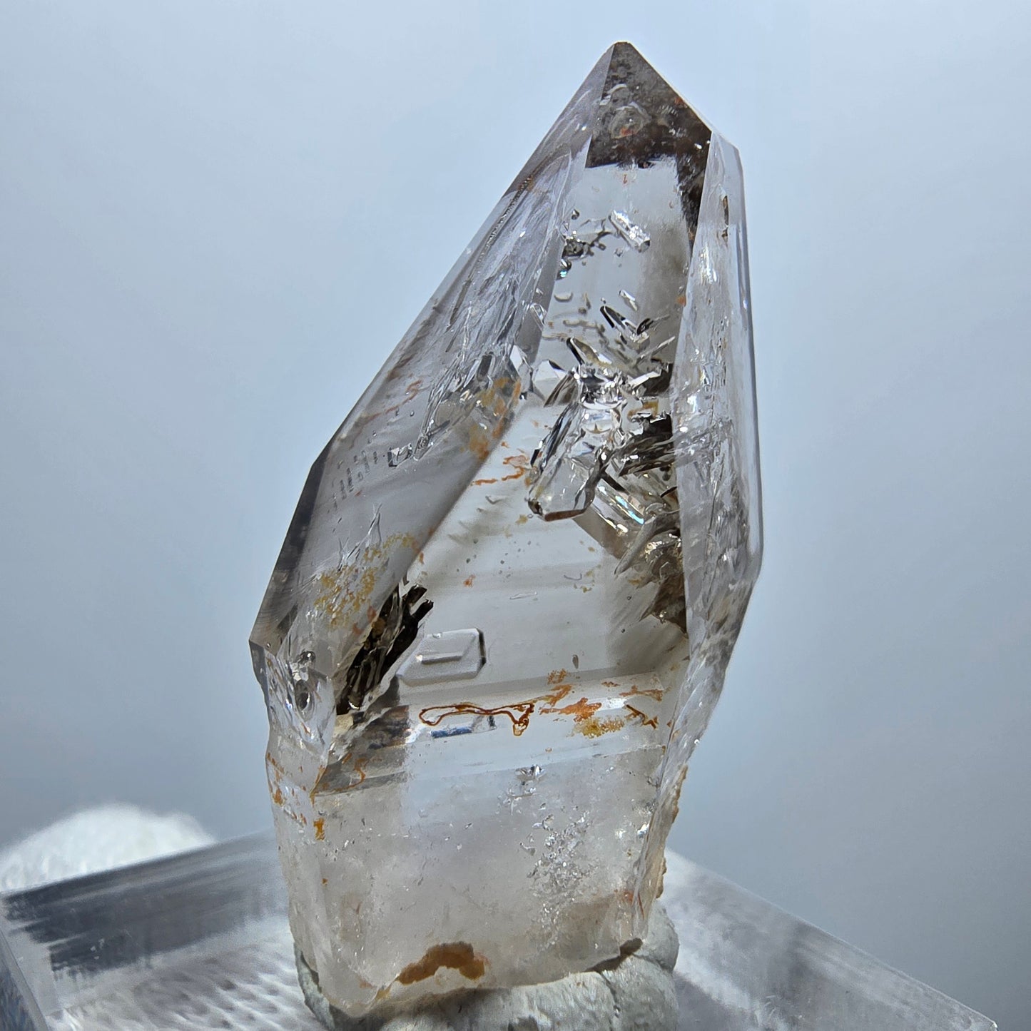 Sceptre en quartz fumé fantôme Enhydro, 1x Bubble Goboboseb, Namibie 36 x 20 x 17 mm