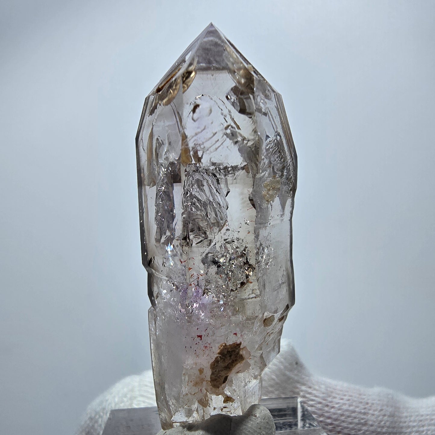 Quartz fumé fantôme transparent DT Scepter Point Goboboseb, Namibie 49 x 17 x 17 mm