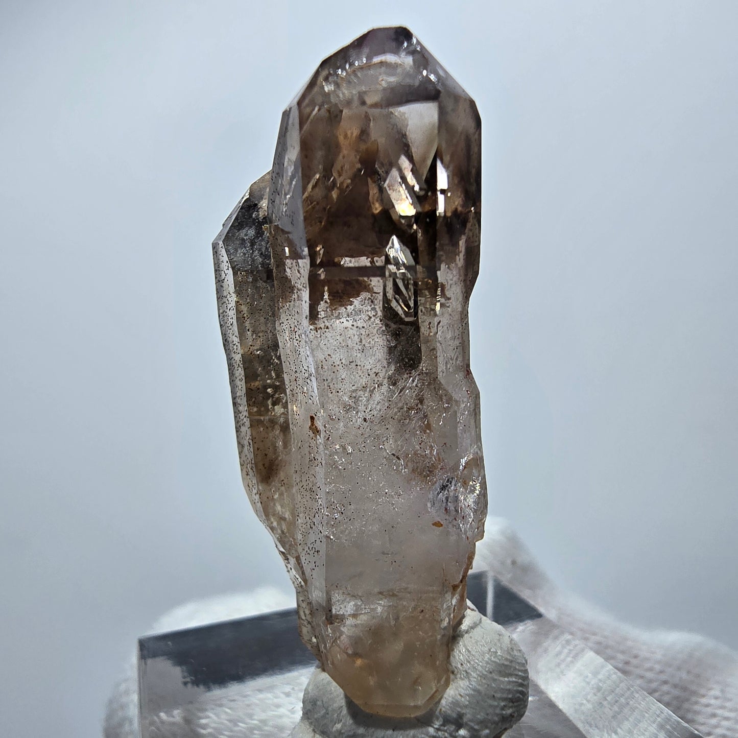 Quartz fumé fantôme transparent DT Scepter Point Goboboseb, Namibie 38 x 16 x 12 mm