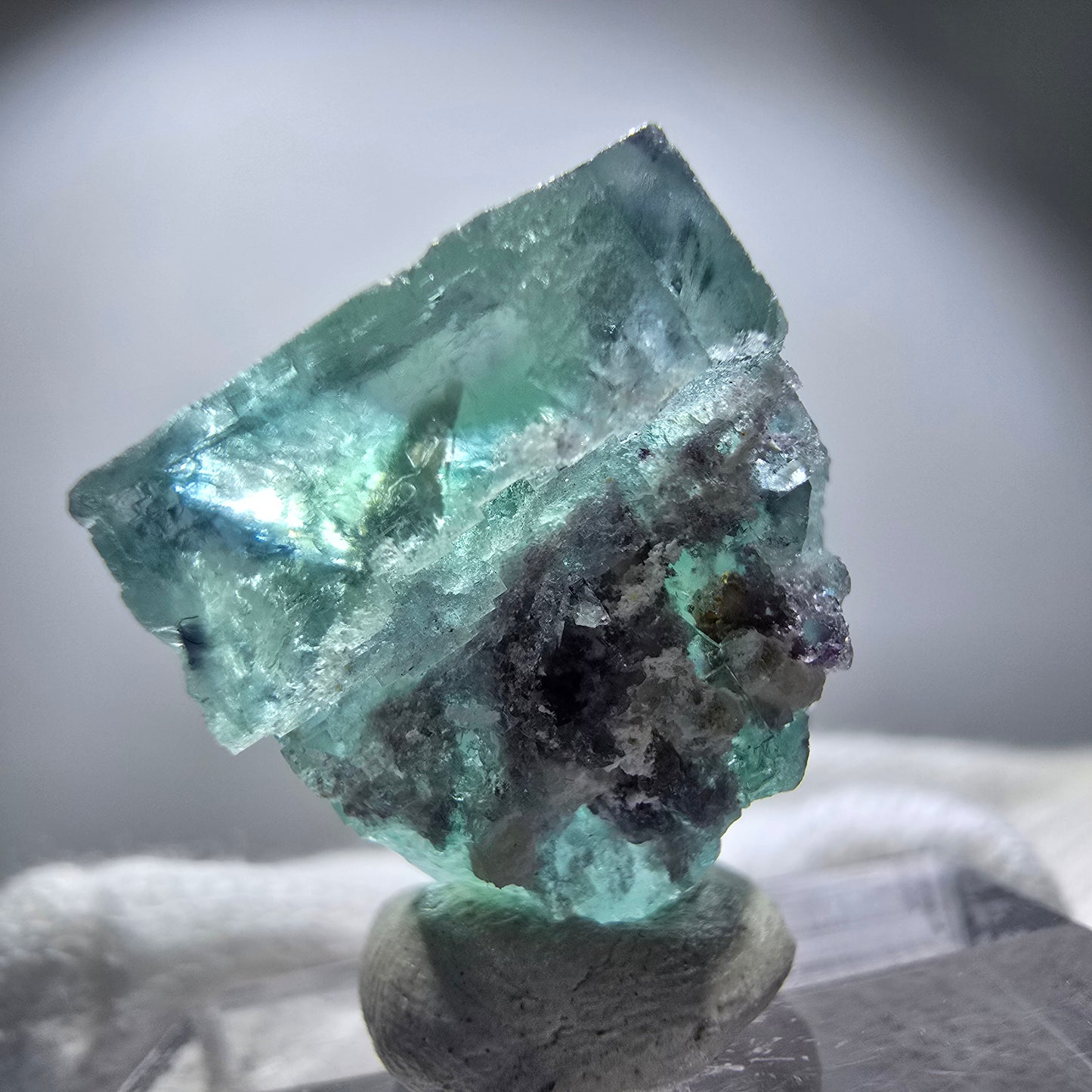 Rare spécimen de cube de fluorite fantôme, vert Okorusu, Namibie 24 x 23 x 17 mm