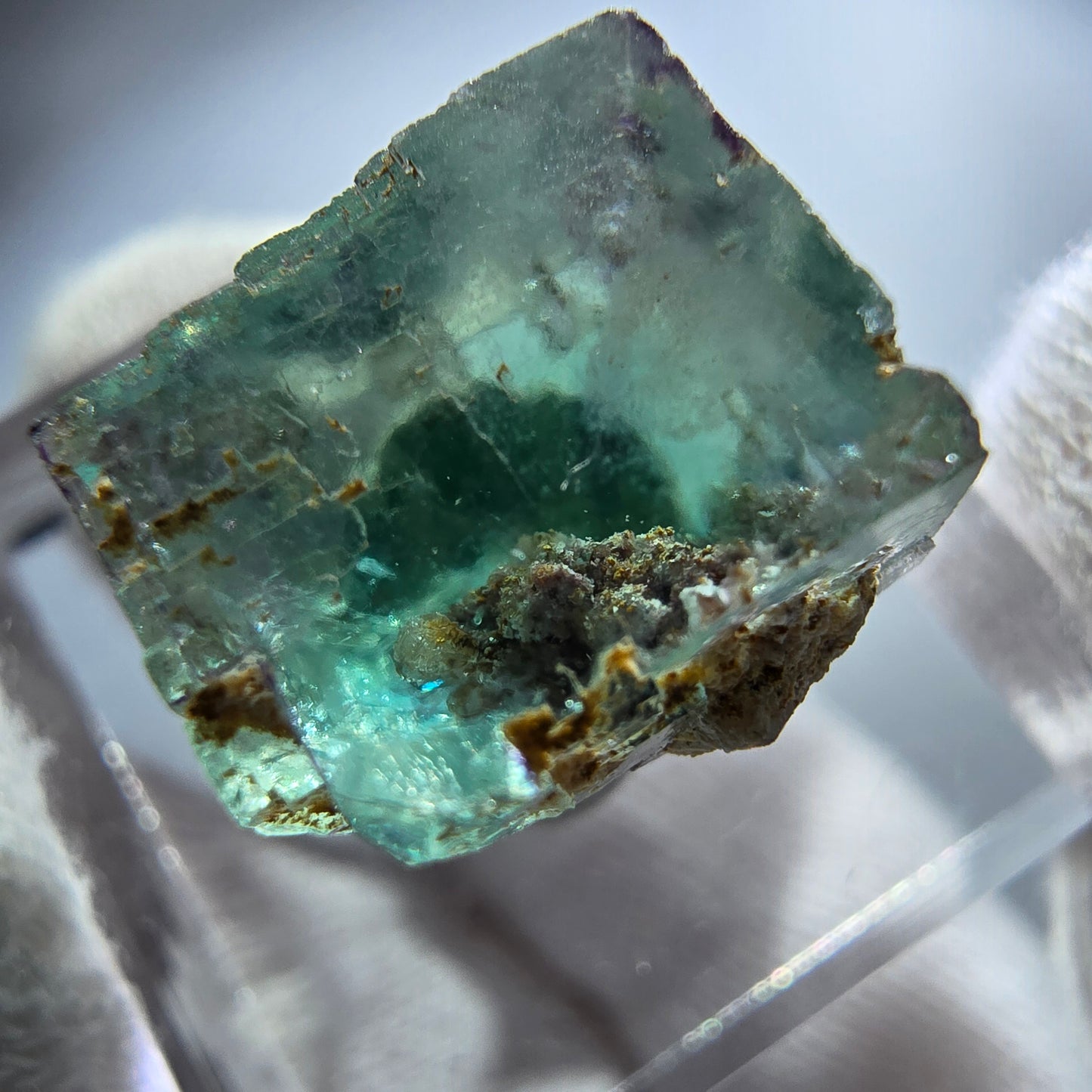 Rare spécimen de cube de fluorite fantôme, vert Okorusu, Namibie 18 x 17 x 13 mm