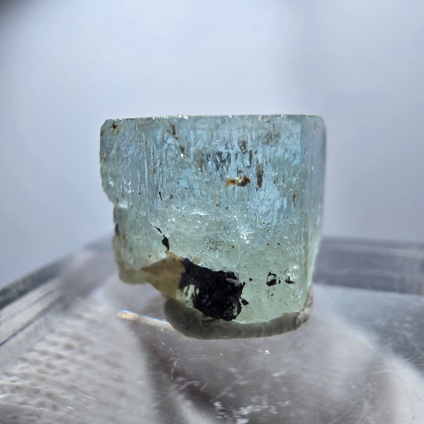 Seltener Aquamarin X mit Schörl Turmalin Erongo, Namibia 13*11*10mm