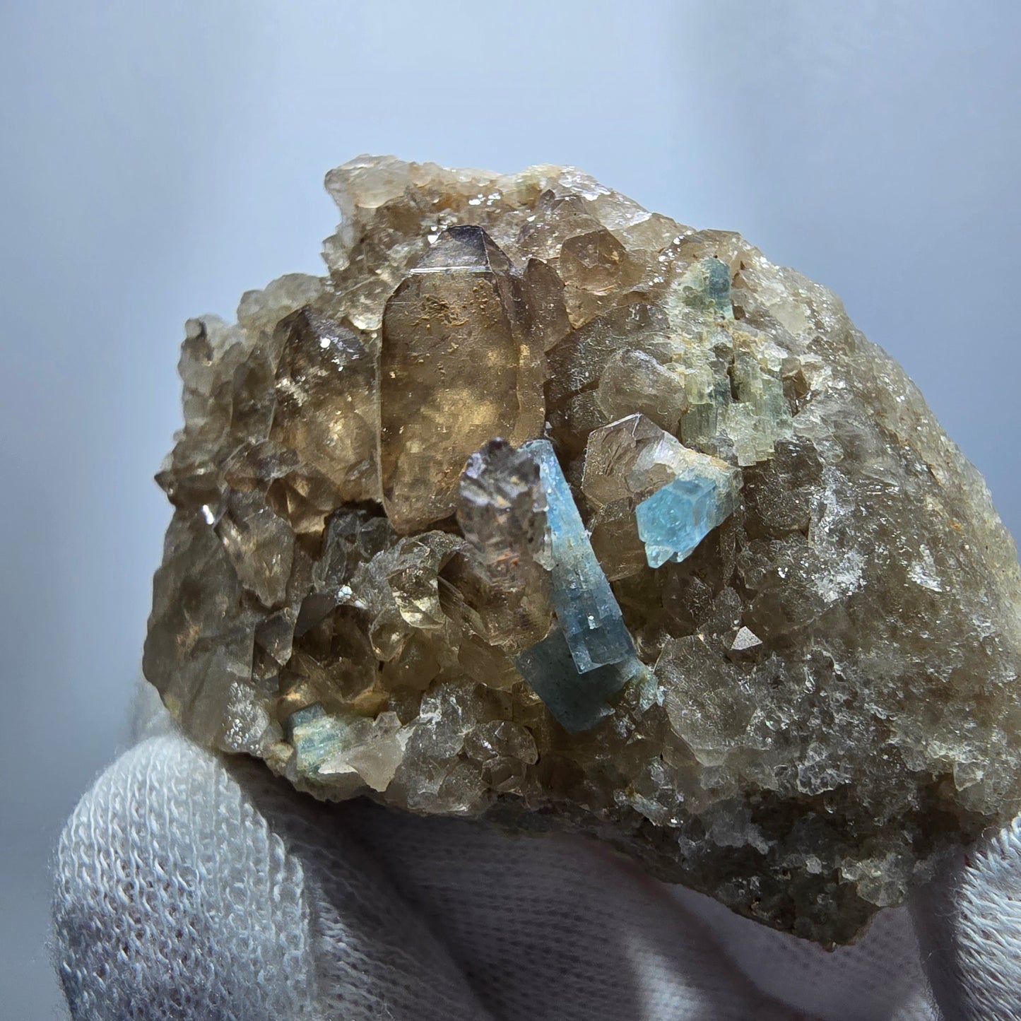 Seltene Aquamarin XX, Rauchquarz Stufe Erongo, Namibia 59*40*33mm
