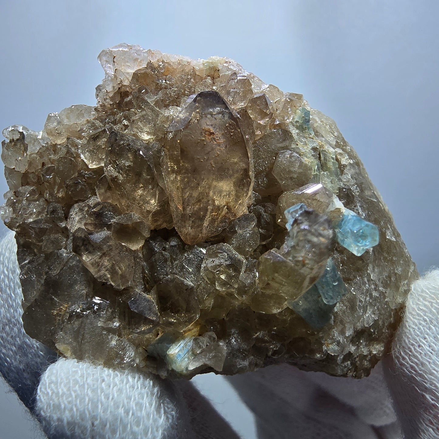 Seltene Aquamarin XX, Rauchquarz Stufe Erongo, Namibia 59*40*33mm
