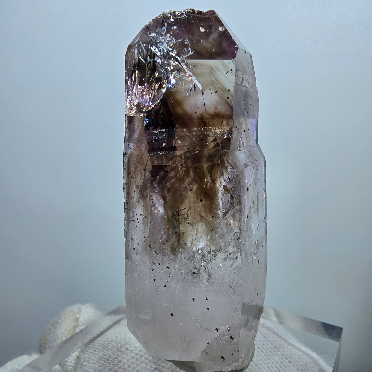 Hématite améthyste fantôme Enhydro, grosse bulle Streep Mine Gob Namibie 62*31*19mm