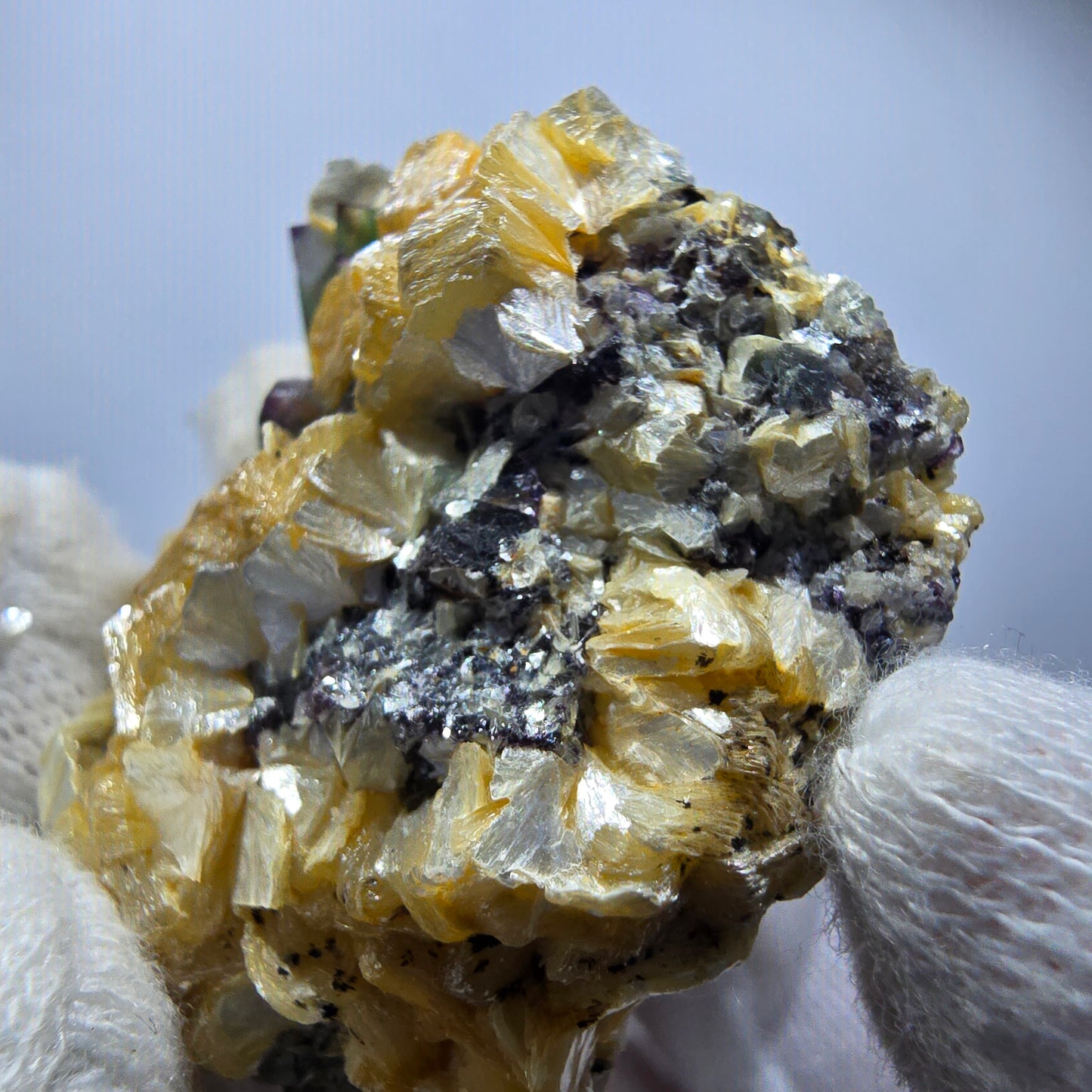 Phantom Fluorit zonal, Muskovit, Schörl Turmalin Stufe Erongo Namibia 41*38*21mm