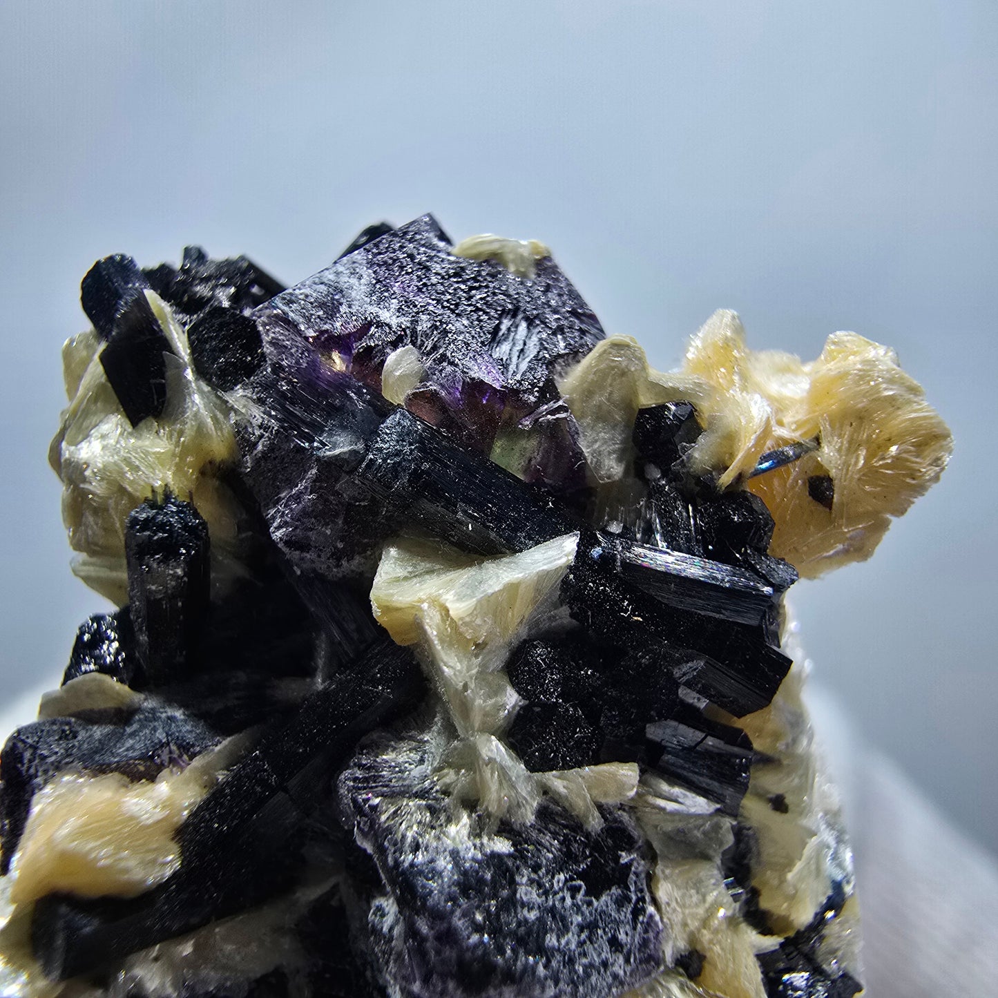 Colorful Phantom Fluorite Cubes Muscovite Schorl Tourmaline Erongo, Namibia 39*26*21mm