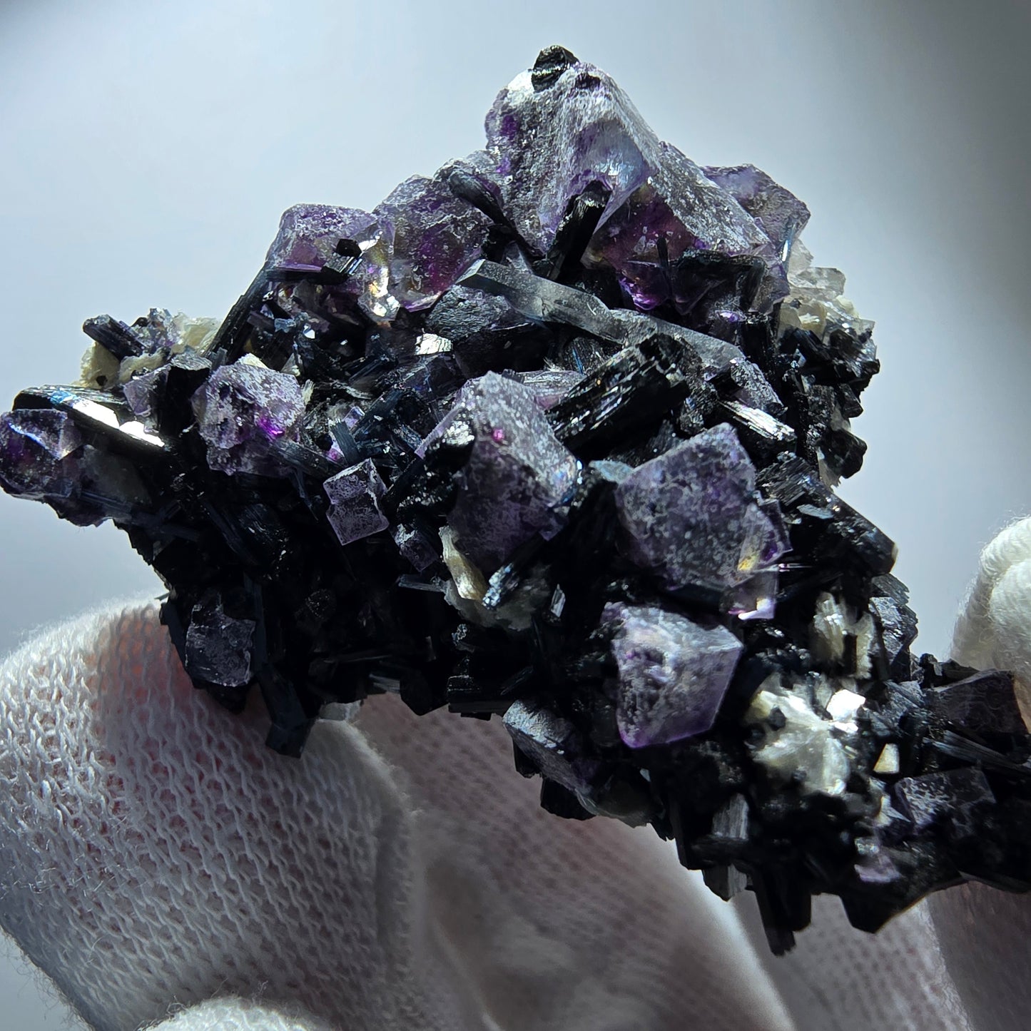 Colorful Phantom Fluorite Cubes Muscovite Schorl Tourmaline Erongo, Namibia 51*37*21mm