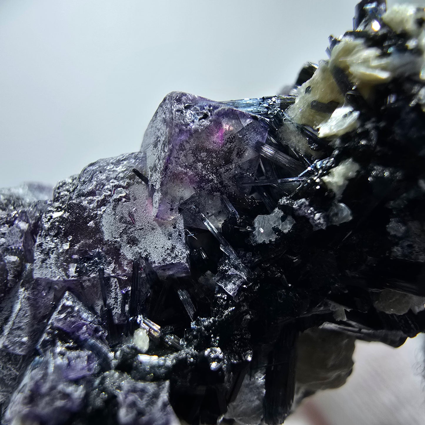 Colorful Phantom Fluorite Cubes Muscovite Schorl Tourmaline Erongo, Namibia 51*37*21mm