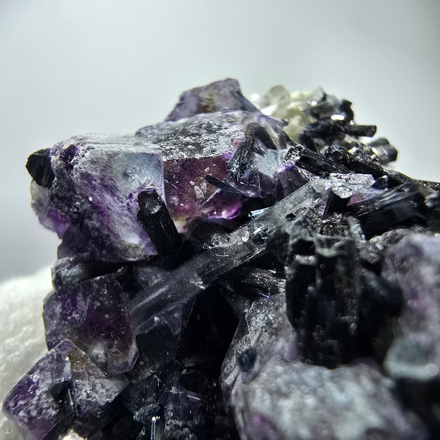 Colorful Phantom Fluorite Cubes Muscovite Schorl Tourmaline Erongo, Namibia 51*37*21mm