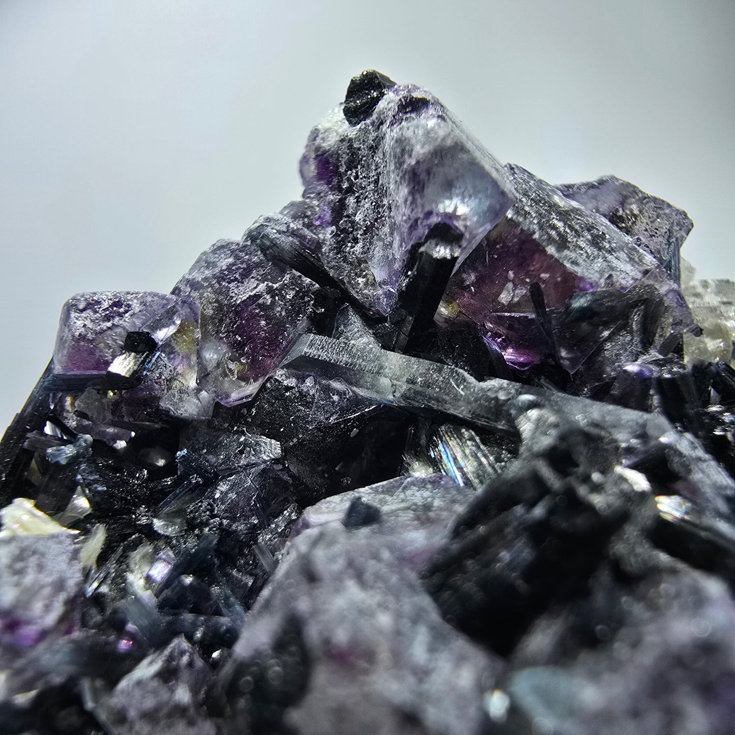 Colorful Phantom Fluorite Cubes Muscovite Schorl Tourmaline Erongo, Namibia 51*37*21mm