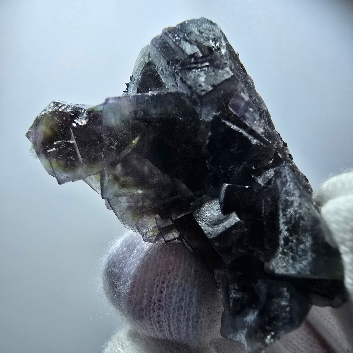 Colorful Phantom Fluorite Cubes, Hyalite, Schorl Tourmaline Erongo, Namibia 41*32*17mm