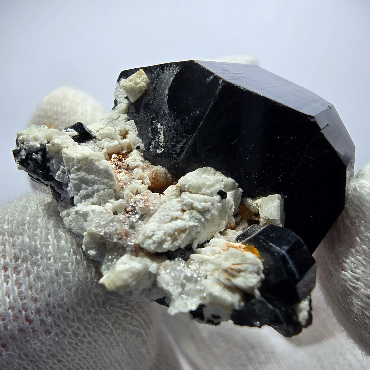 Rare Schorl Tourmaline, Hyalite, Orthoclase Specimen Erongo, Namibia 42*40*27mm