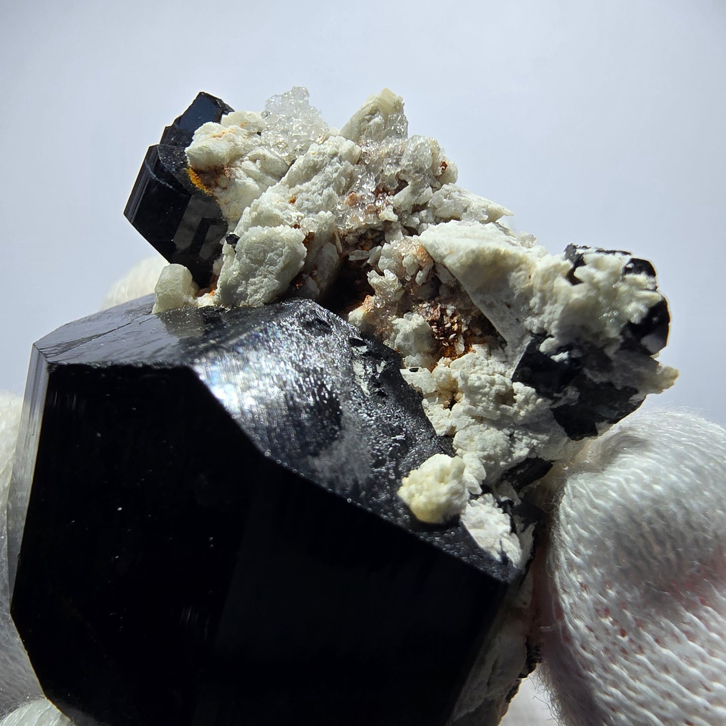 Rare Schorl Tourmaline, Hyalite, Orthoclase Specimen Erongo, Namibia 42*40*27mm