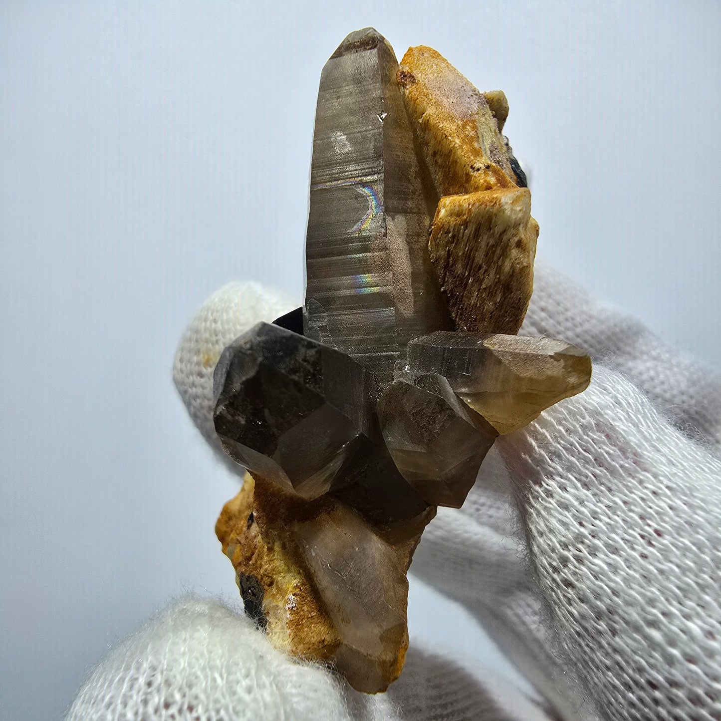 Tourmaline Schörl, quartz fumé, hyalite, stade orthose Erongo, Namibie 48*35*27mm