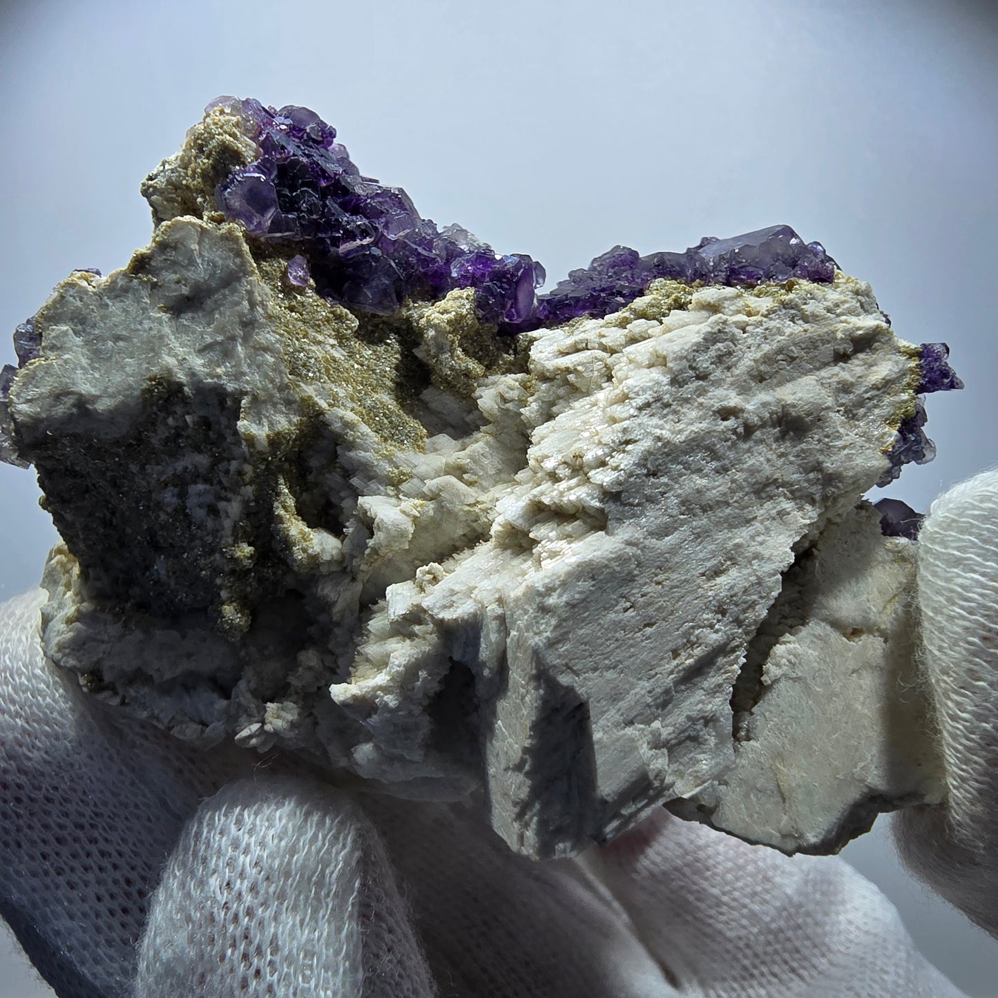 Phantom Fluorit Würfel Hyalit Muskovit Orthoklas Stufe Erongo Namibia 68*46*33mm