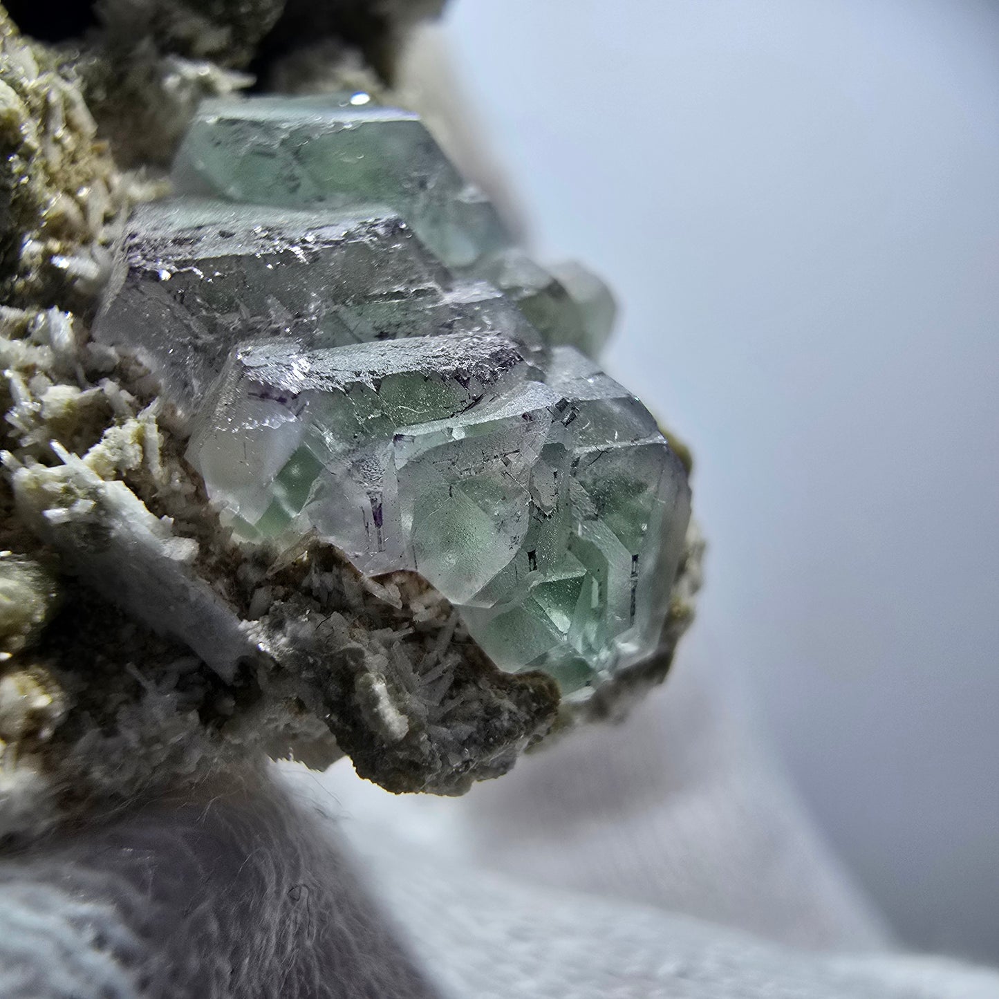 Phantom Fluorite, Muscovite, Hyalite, Schörl, Orthoclase Erongo, Namibia 70*59*31mm