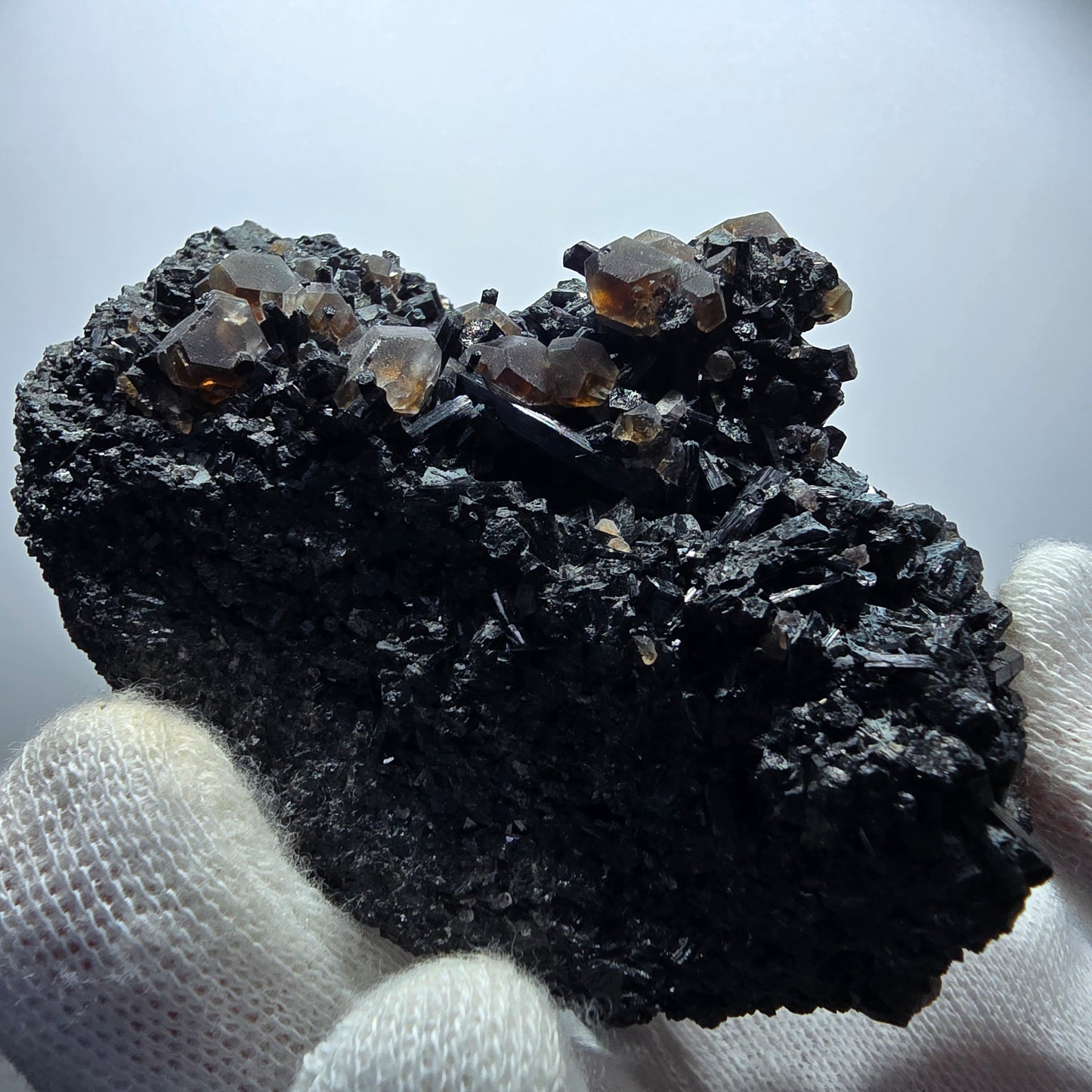 Phantom Fluorite Cube Brown, Schorl Tourmaline Specimen Erongo, Namibia 81*49*36mm