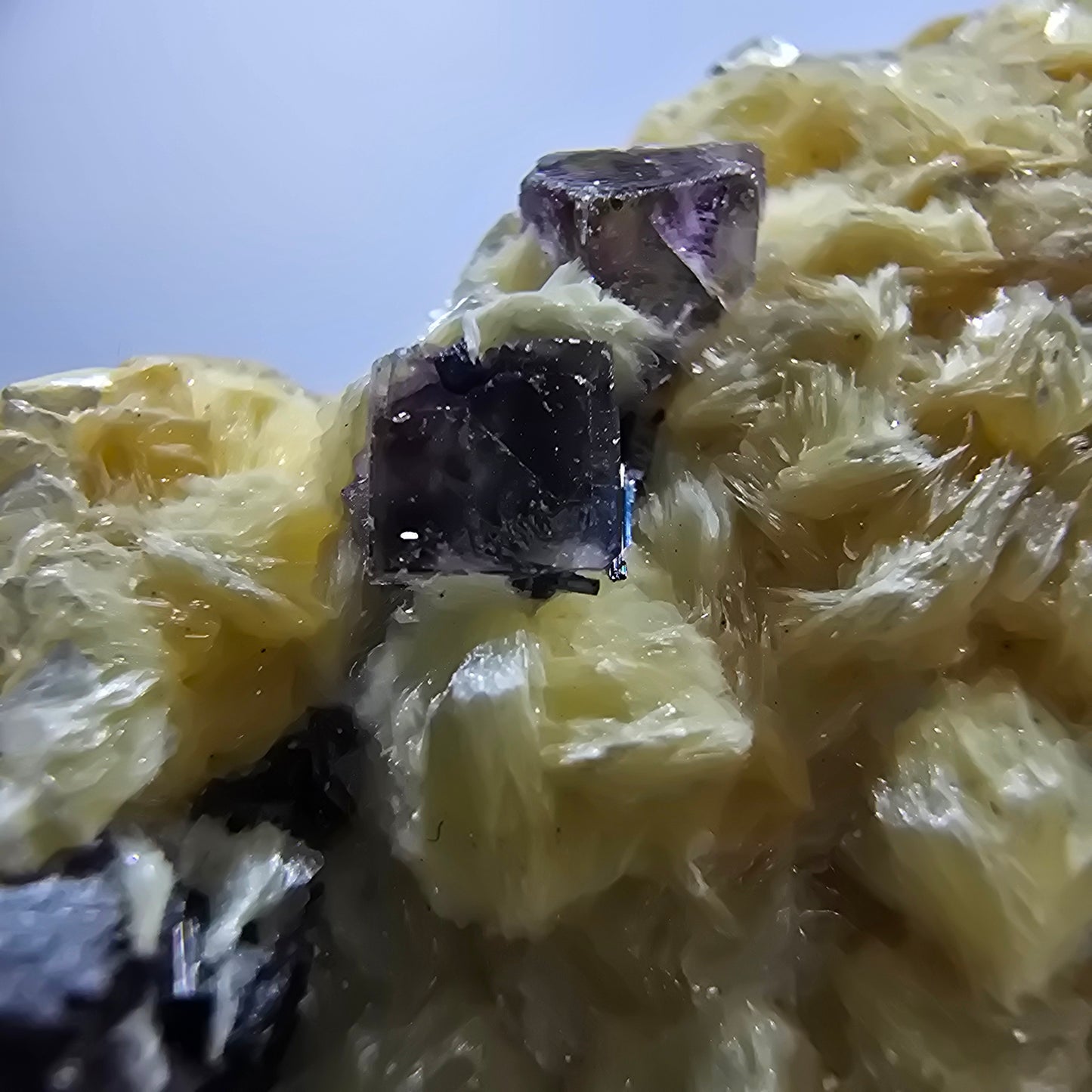 Colorful Phantom Fluorite Cubes Hyalite Muscovite Schorl Erongo, Namibia 67*55*35mm