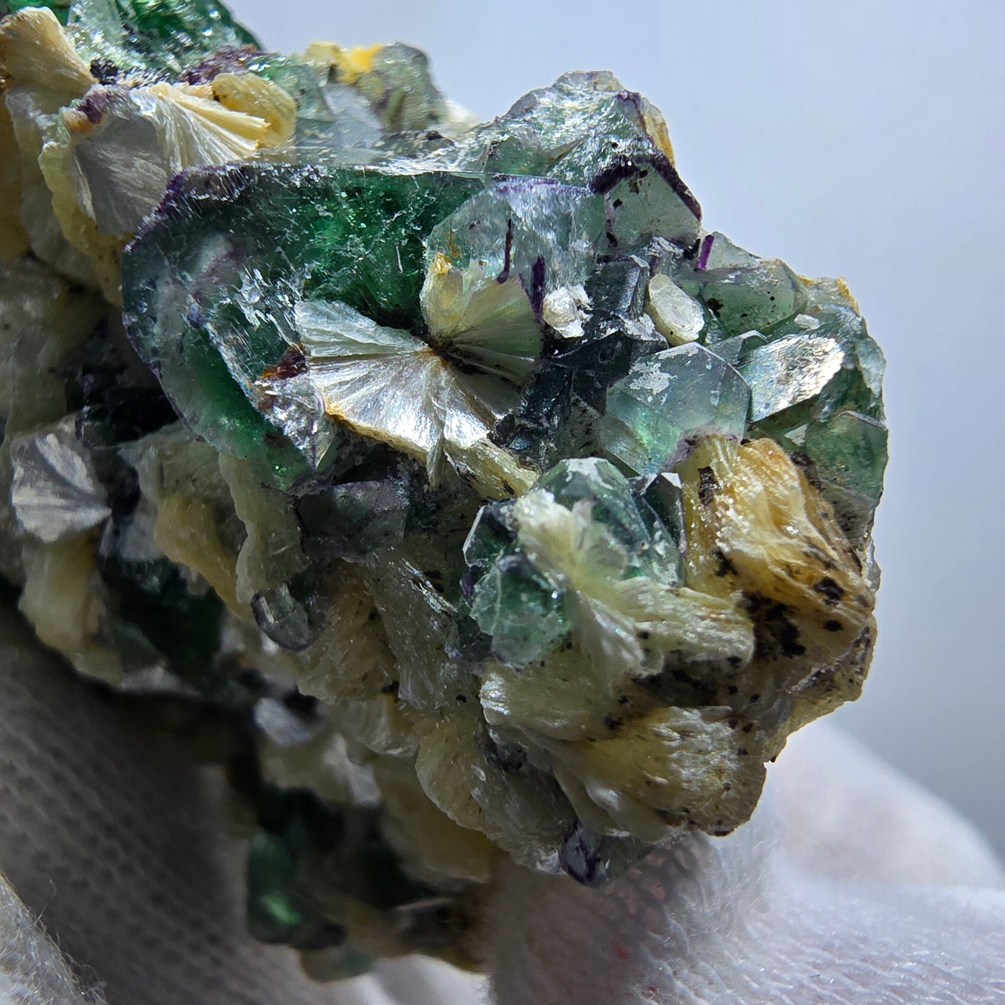 Phantom Fluorit, Rauchquarz, Schörl Turmalin, Muskovit Erongo Namibia 59*51*30mm