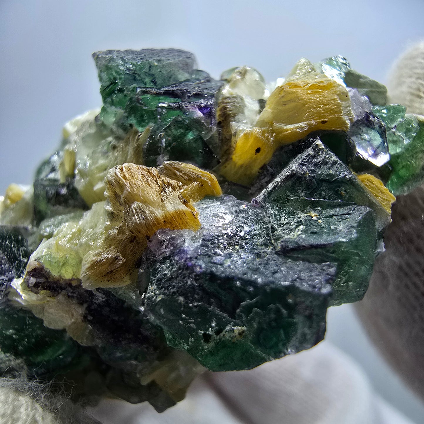 Phantom Fluorit, Rauchquarz, Schörl Turmalin, Muskovit Erongo Namibia 59*51*30mm