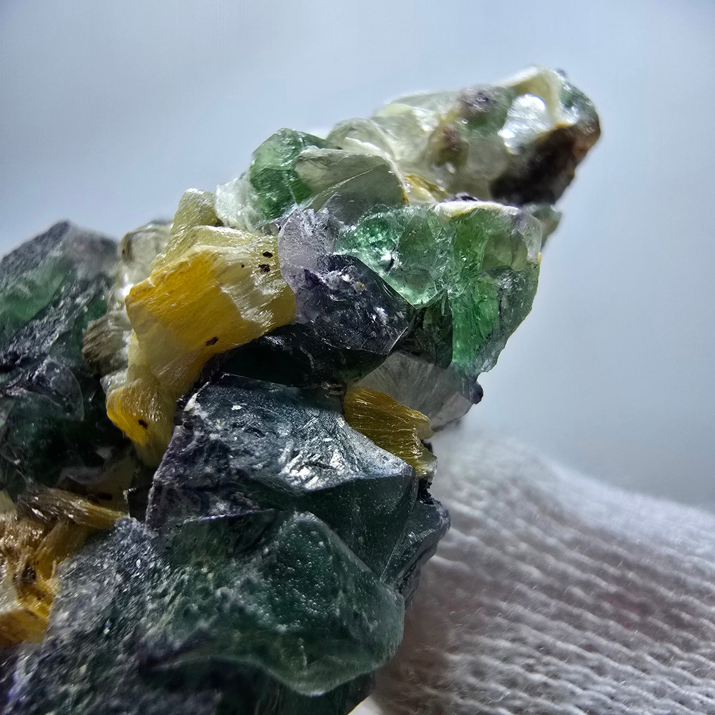 Phantom Fluorit, Rauchquarz, Schörl Turmalin, Muskovit Erongo Namibia 59*51*30mm
