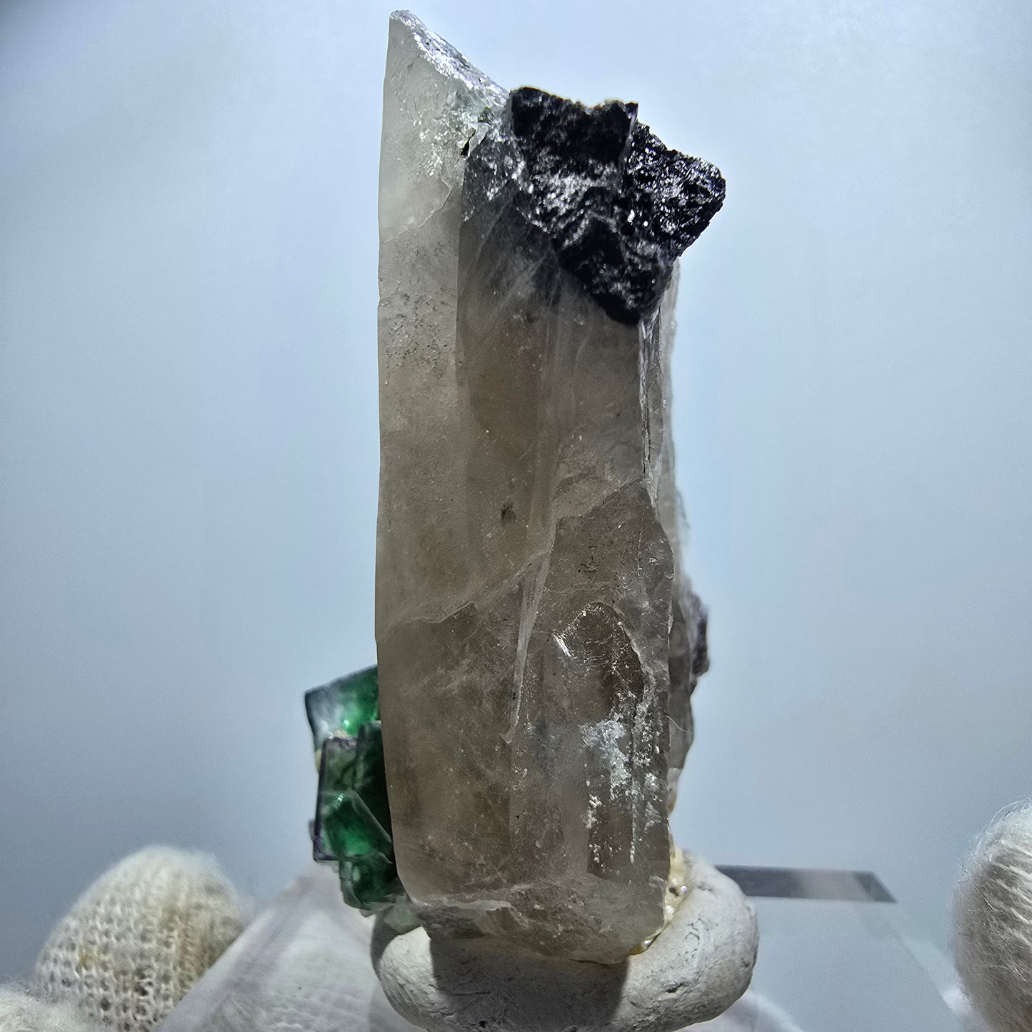 Phantom Fluorit, Rauchquarz, Hyalit, Schörl Turmalin Erongo, Namibia 58*41*26mm