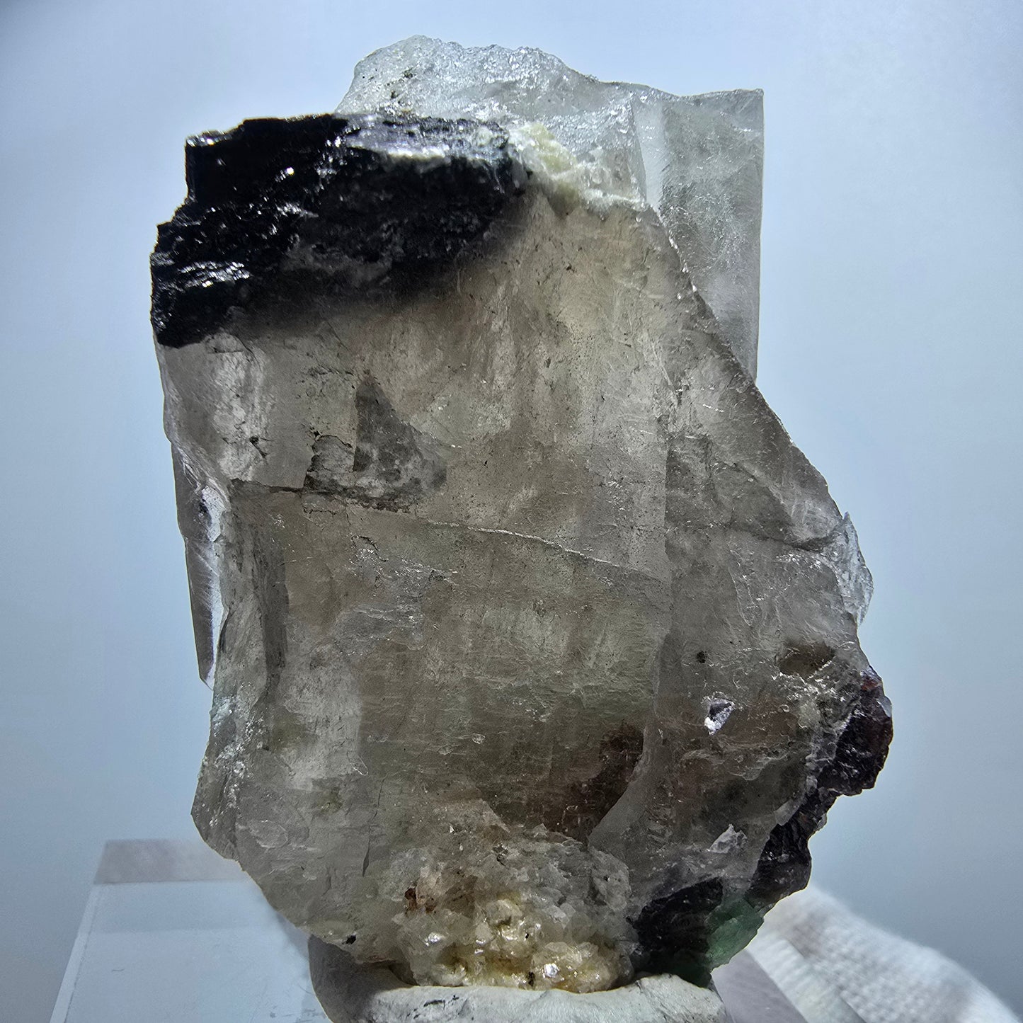 Phantom Fluorit, Rauchquarz, Hyalit, Schörl Turmalin Erongo, Namibia 58*41*26mm