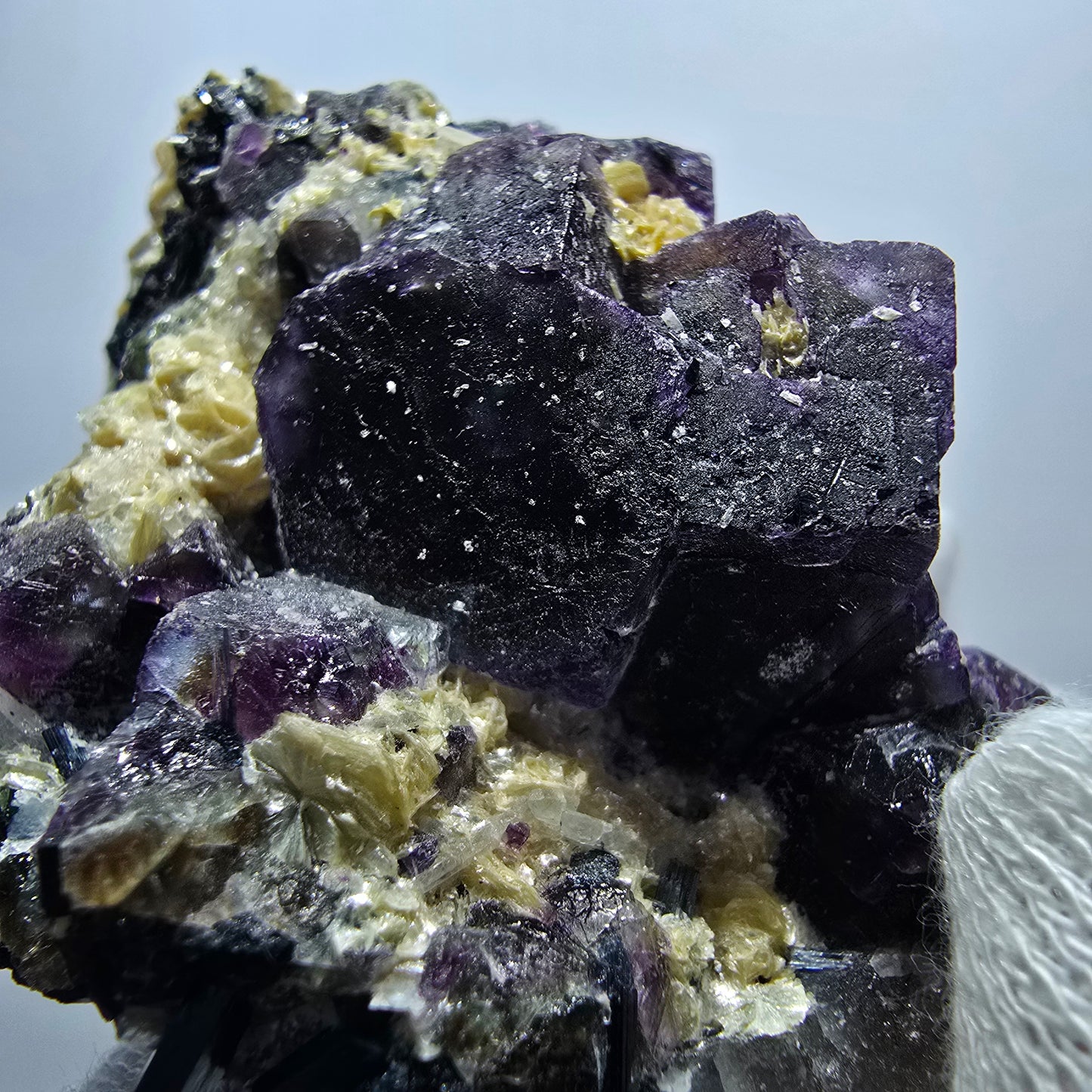 Colorful Phantom Fluorite Cubes Schorl Tourmaline Muscovite Erongo, Namibia 62*41*36mm