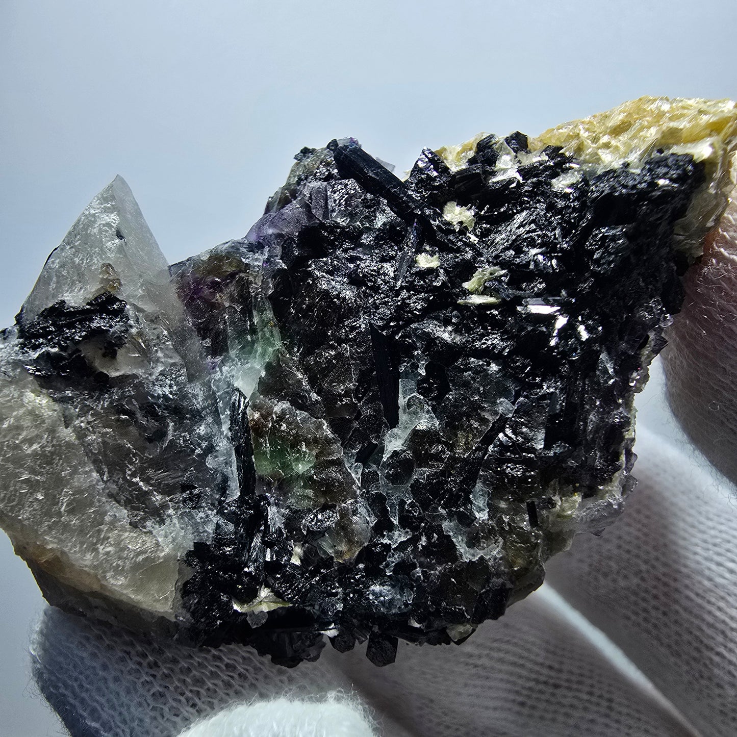 Colorful Phantom Fluorite Cubes Schorl Tourmaline Muscovite Erongo, Namibia 62*41*36mm