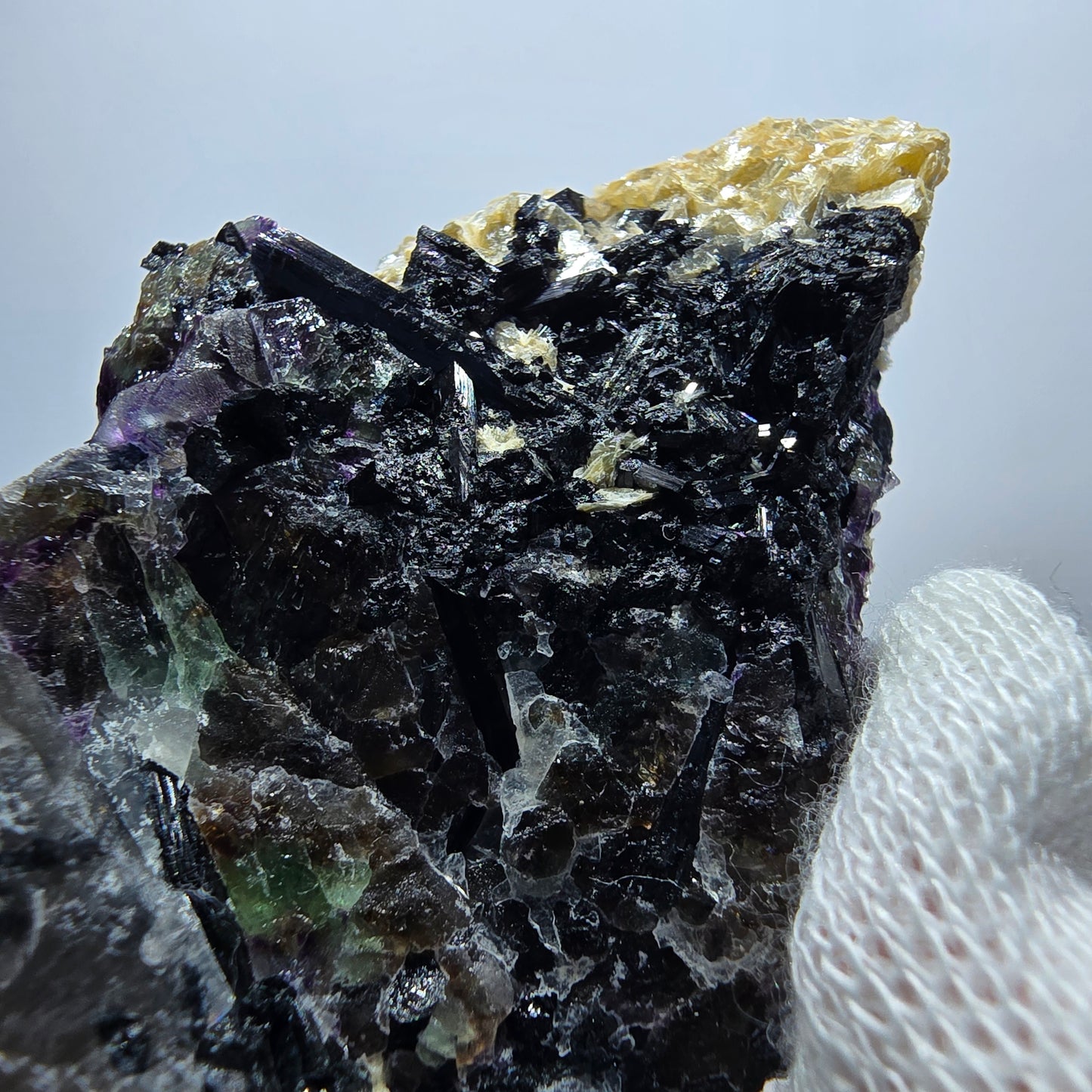 Colorful Phantom Fluorite Cubes Schorl Tourmaline Muscovite Erongo, Namibia 62*41*36mm