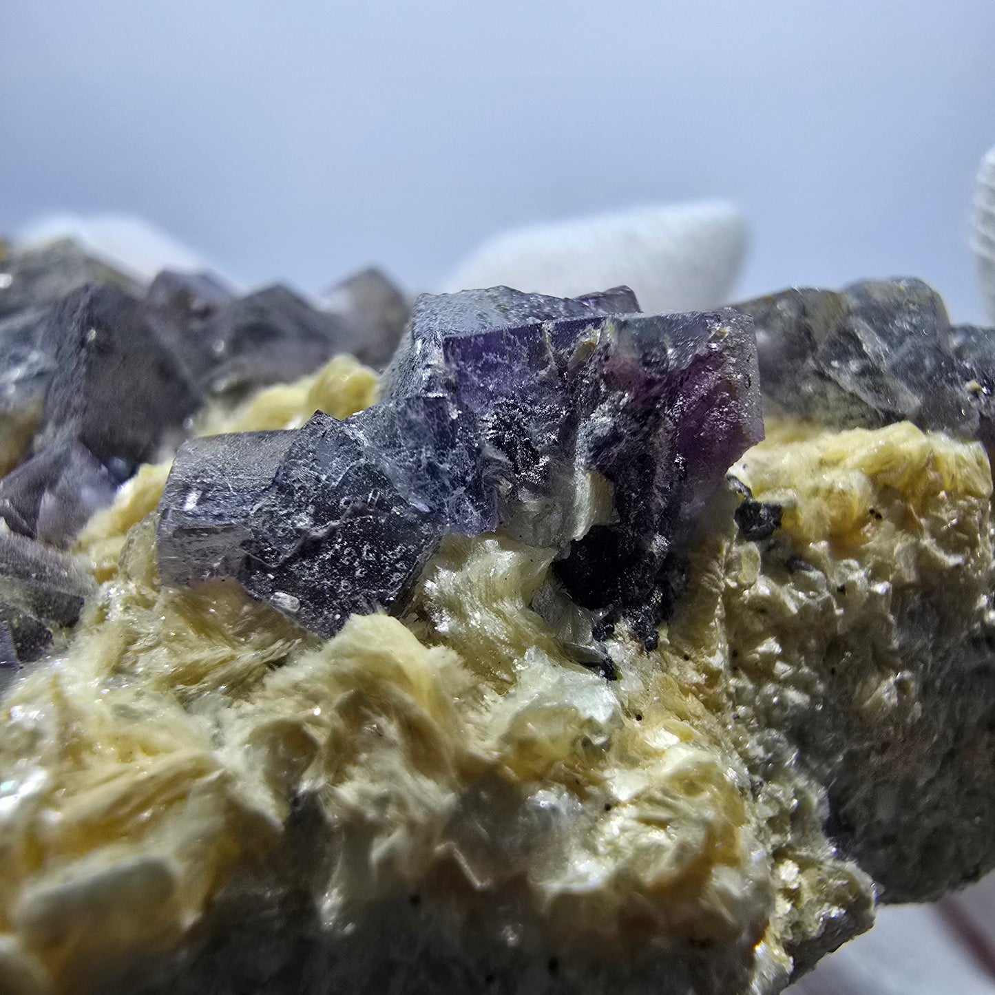 Colorful Phantom Fluorite Cubes Schorl Tourmaline Muscovite Erongo, Namibia 53*45*21mm