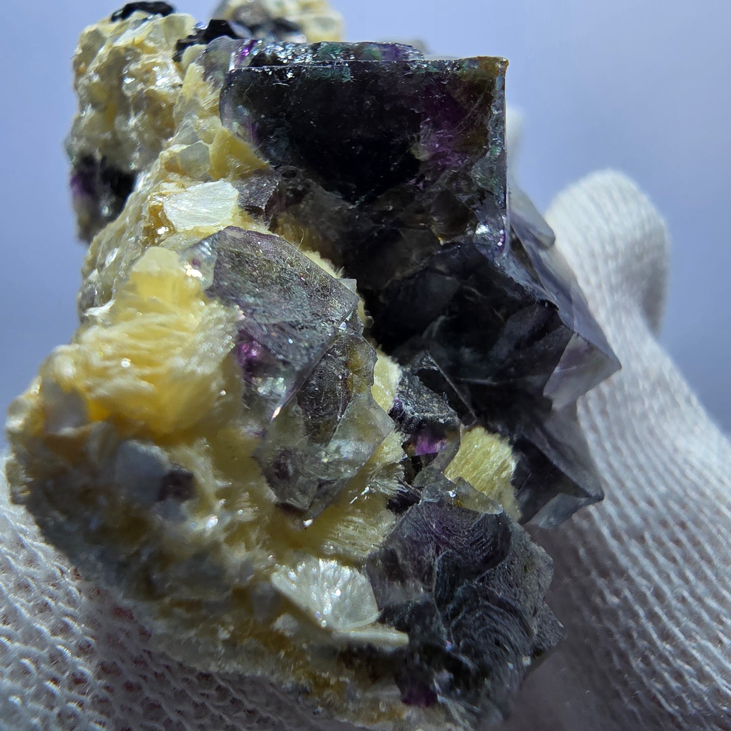 Colorful Phantom Fluorite Cubes Schorl Tourmaline Muscovite Erongo, Namibia 59*41*38mm